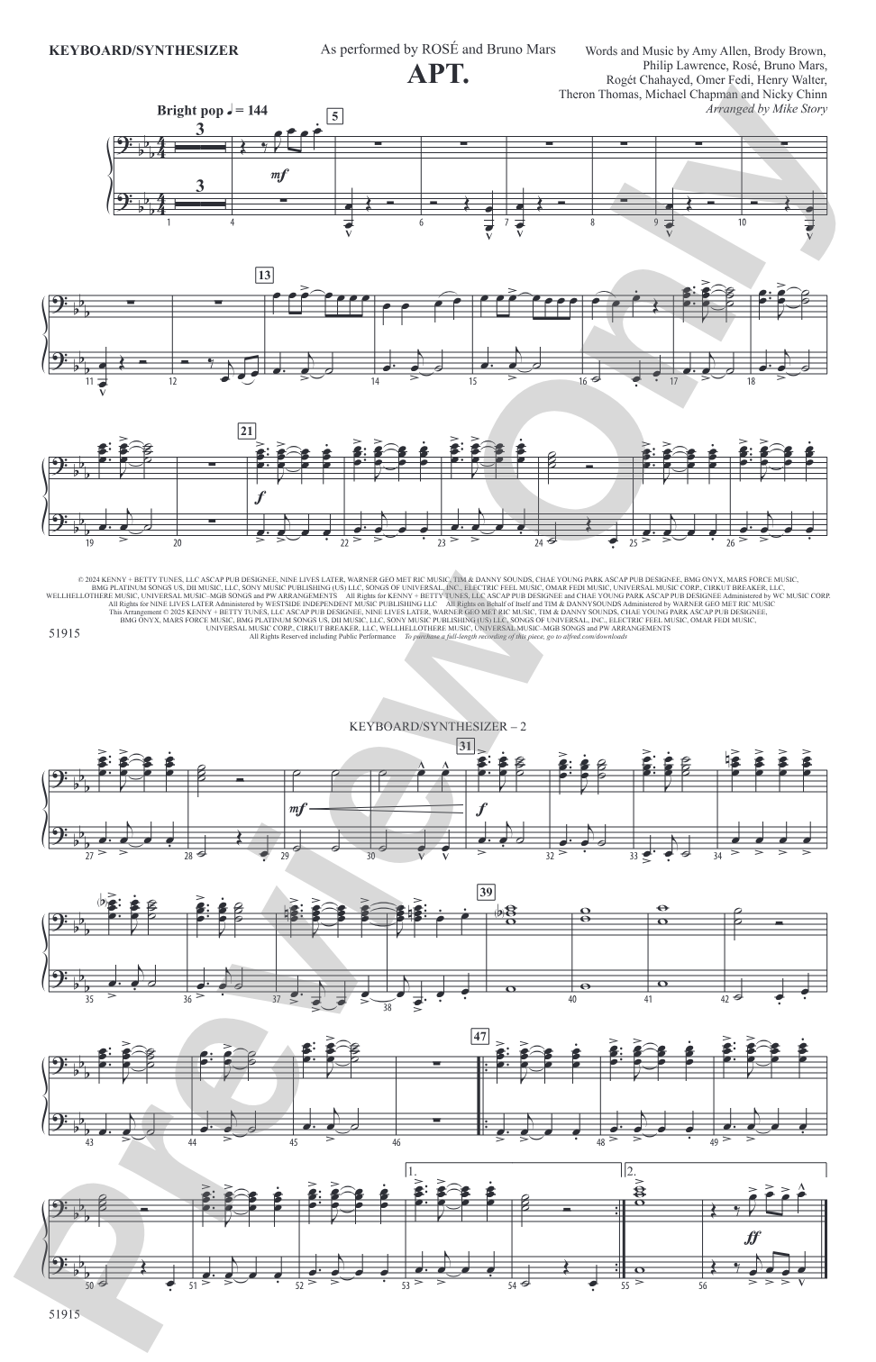 APT.: Piano Accompaniment