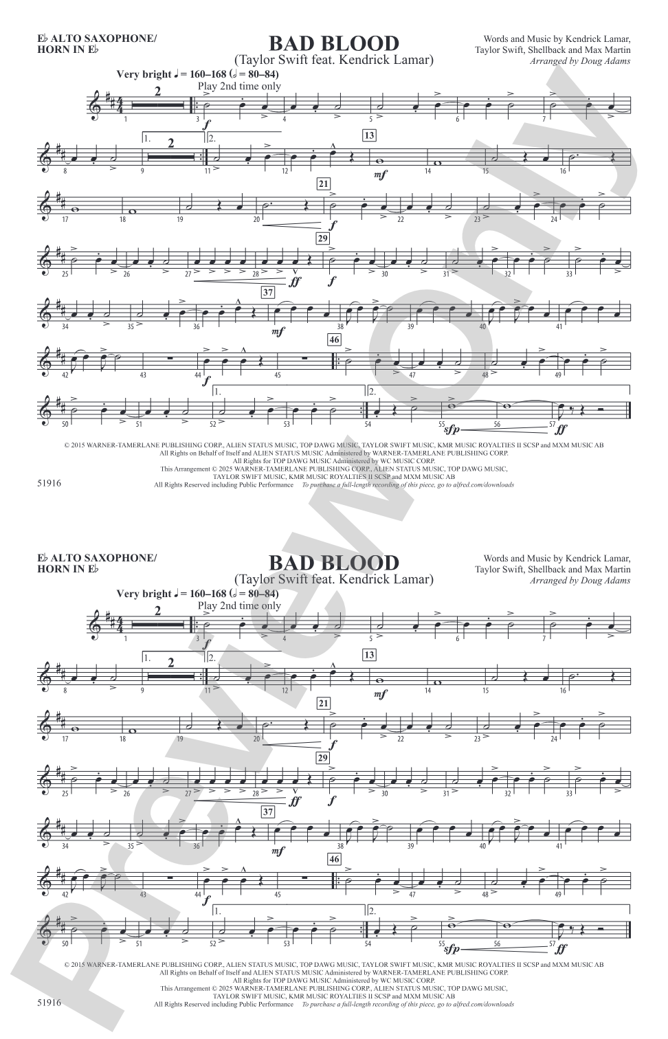 Bad Blood: E-flat Alto Saxophone