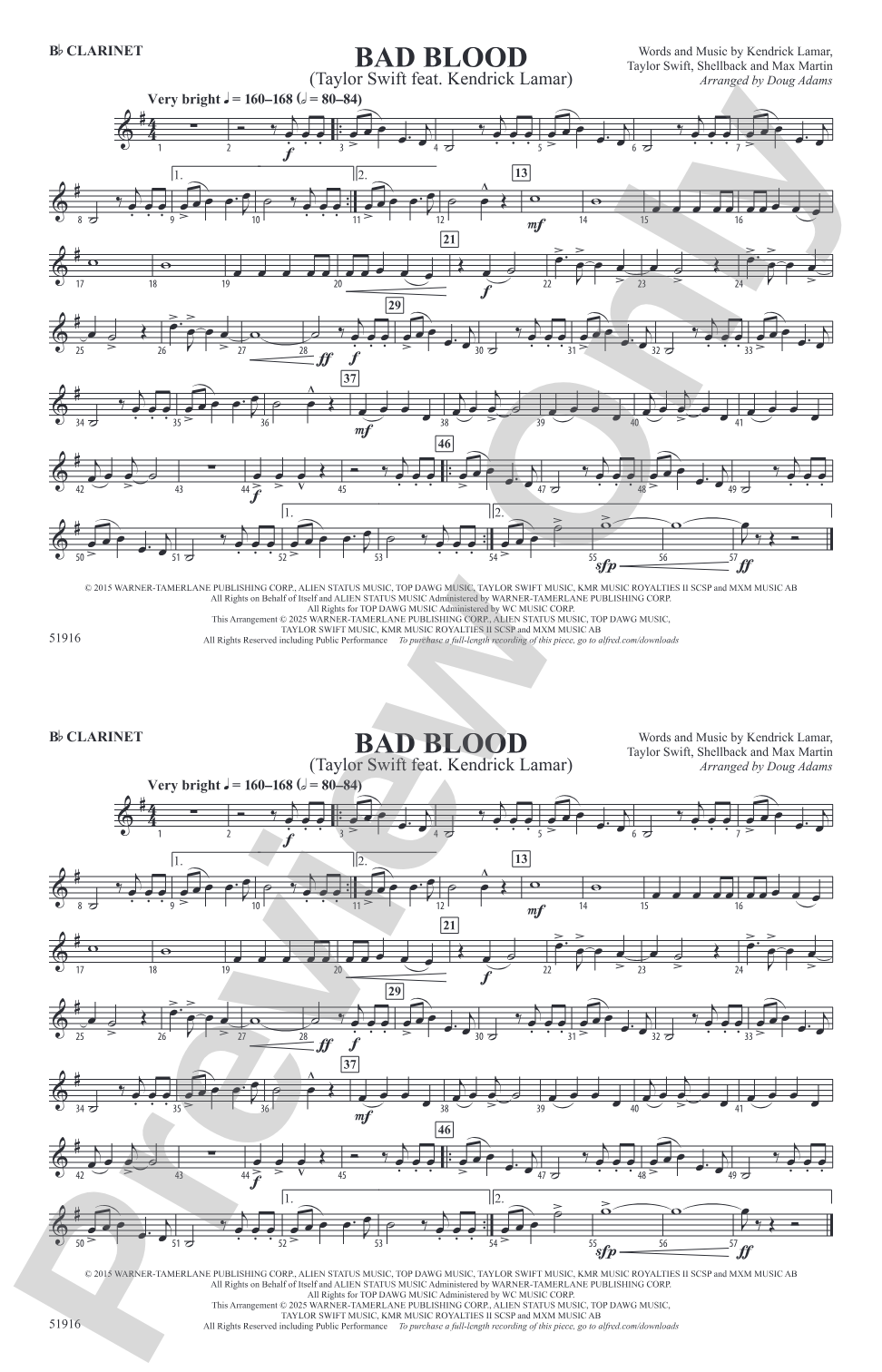Bad Blood: 1st B-flat Clarinet