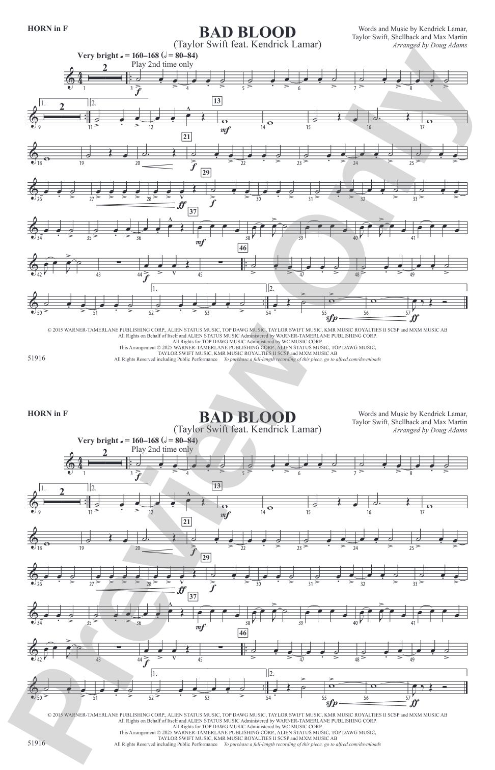 Bad Blood: 1st F Horn