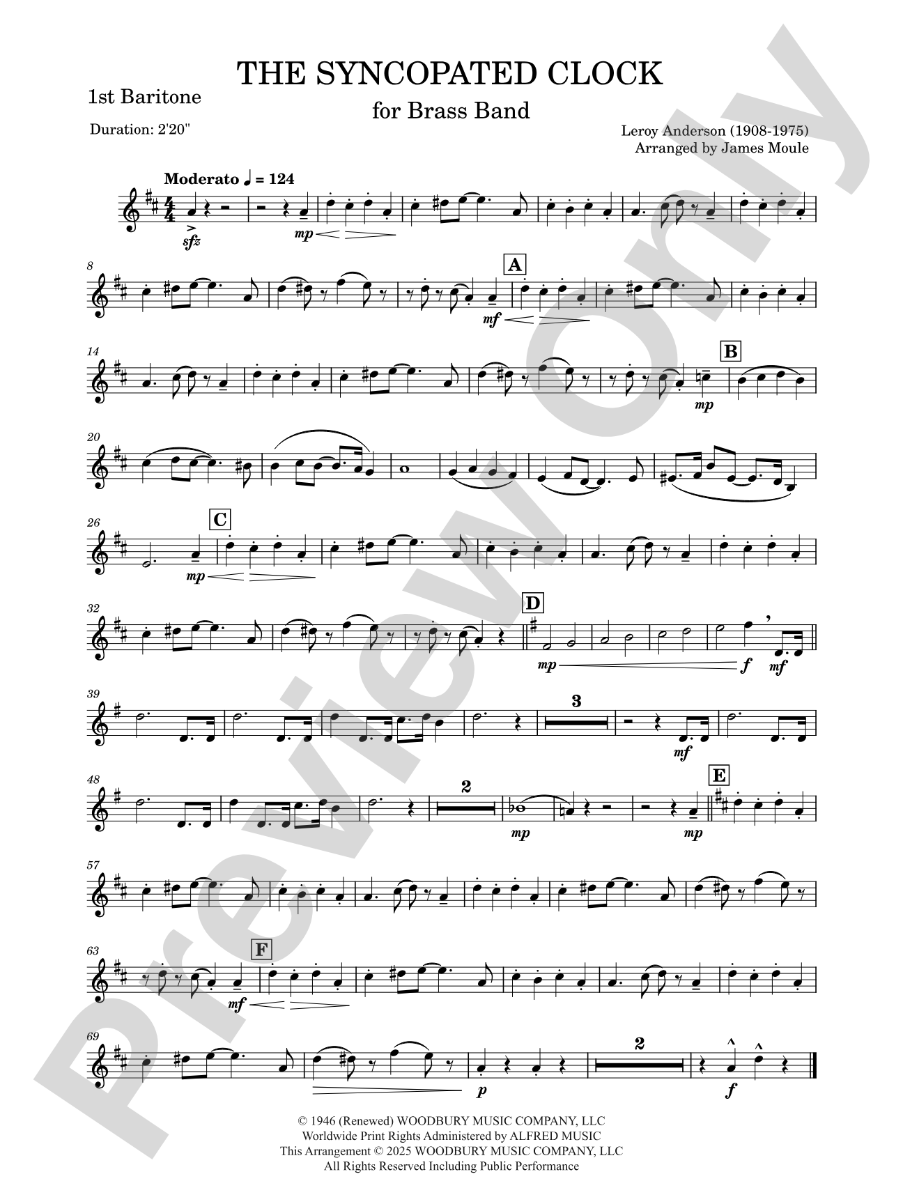 The Syncopated Clock: 1st Baritone