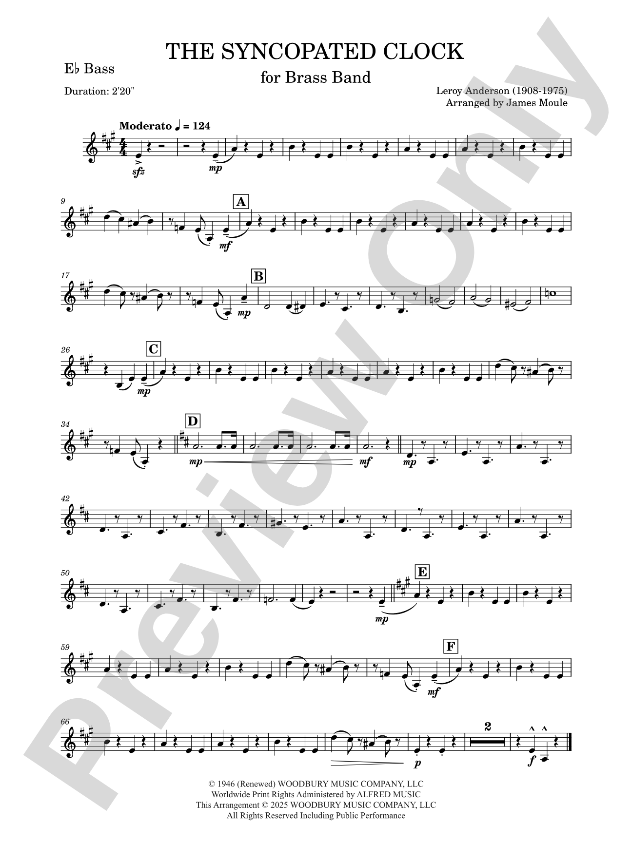 The Syncopated Clock: E-flat Bass