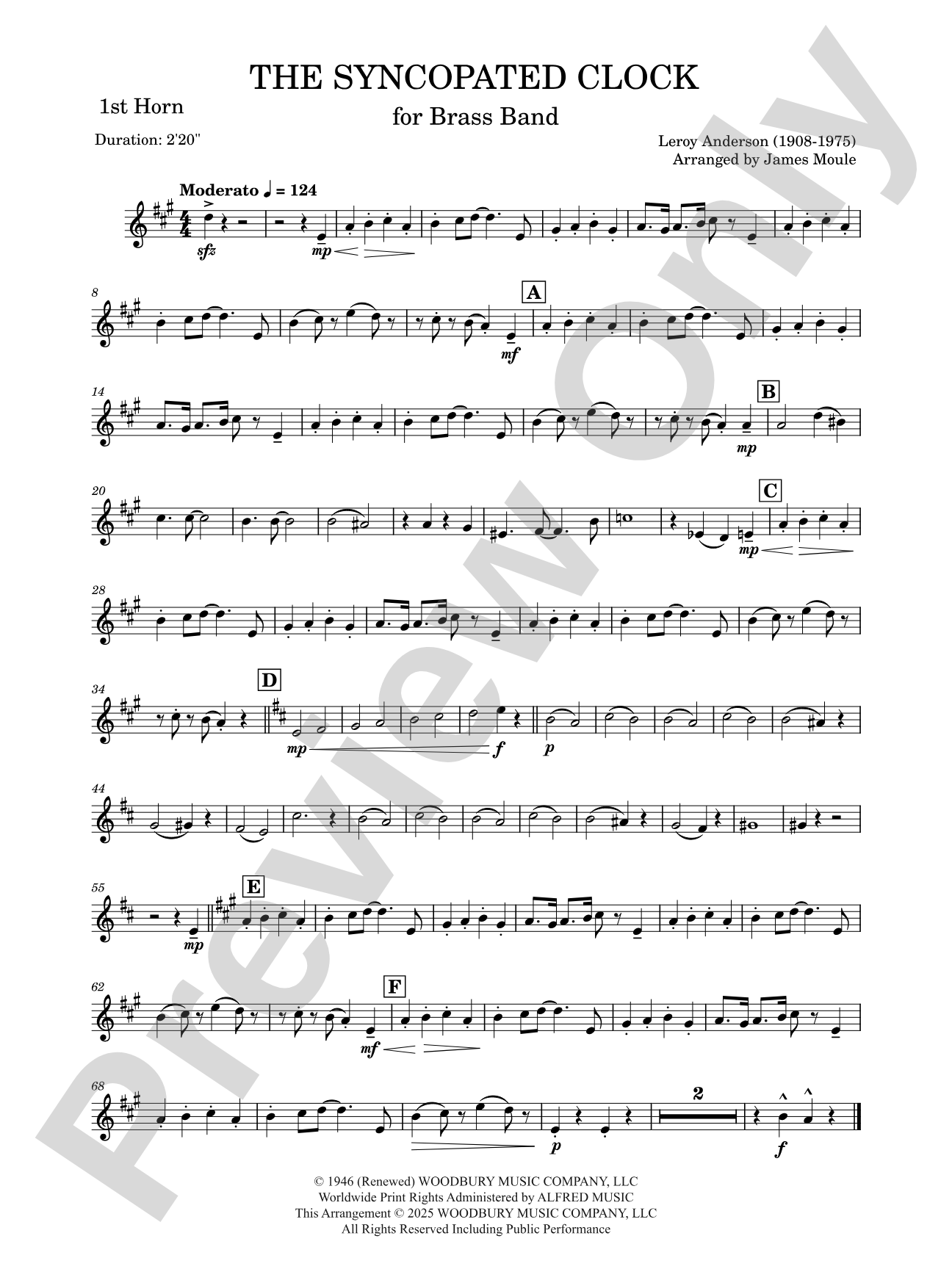 The Syncopated Clock: 1st Horn
