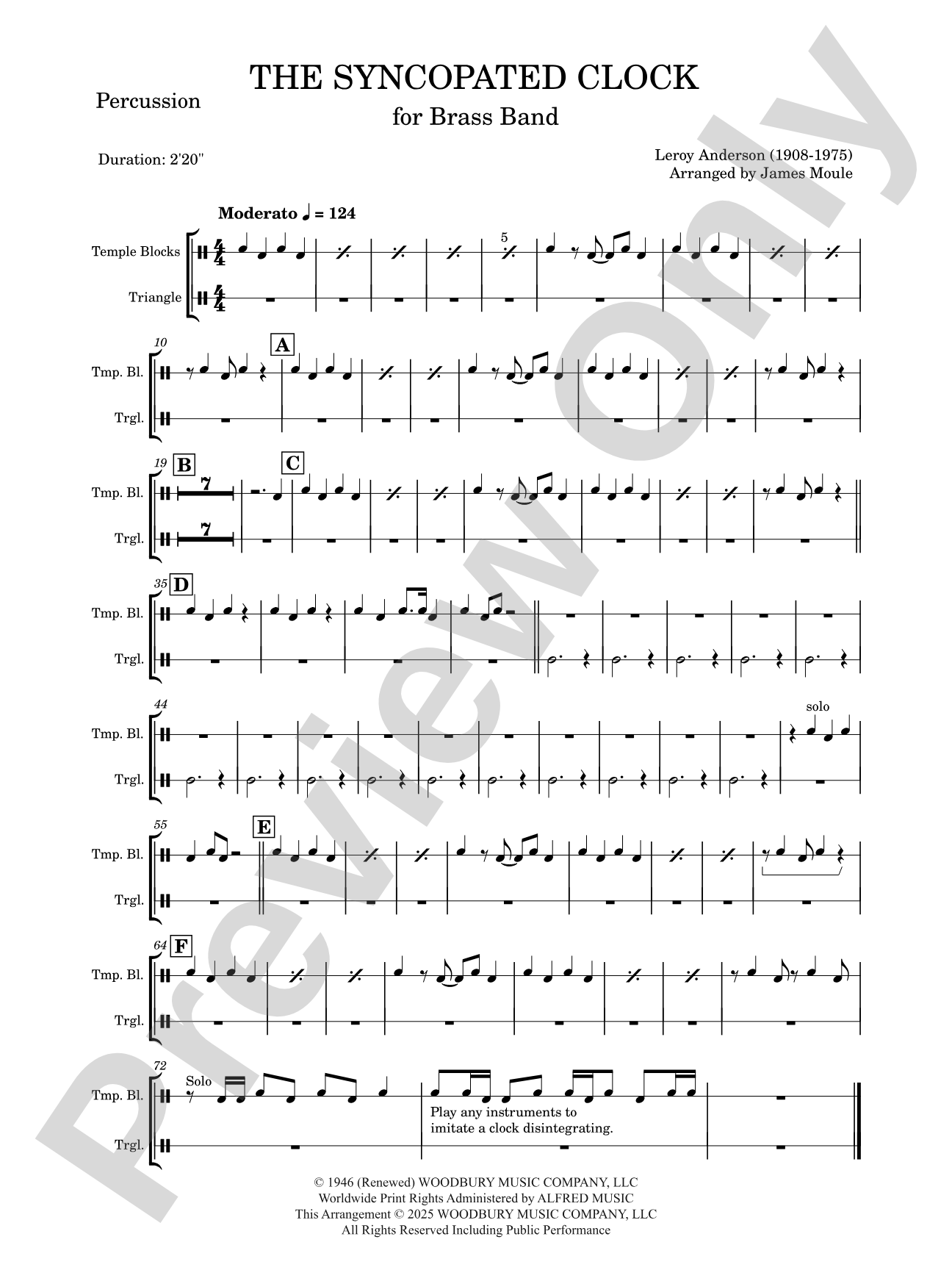 The Syncopated Clock: Percussion