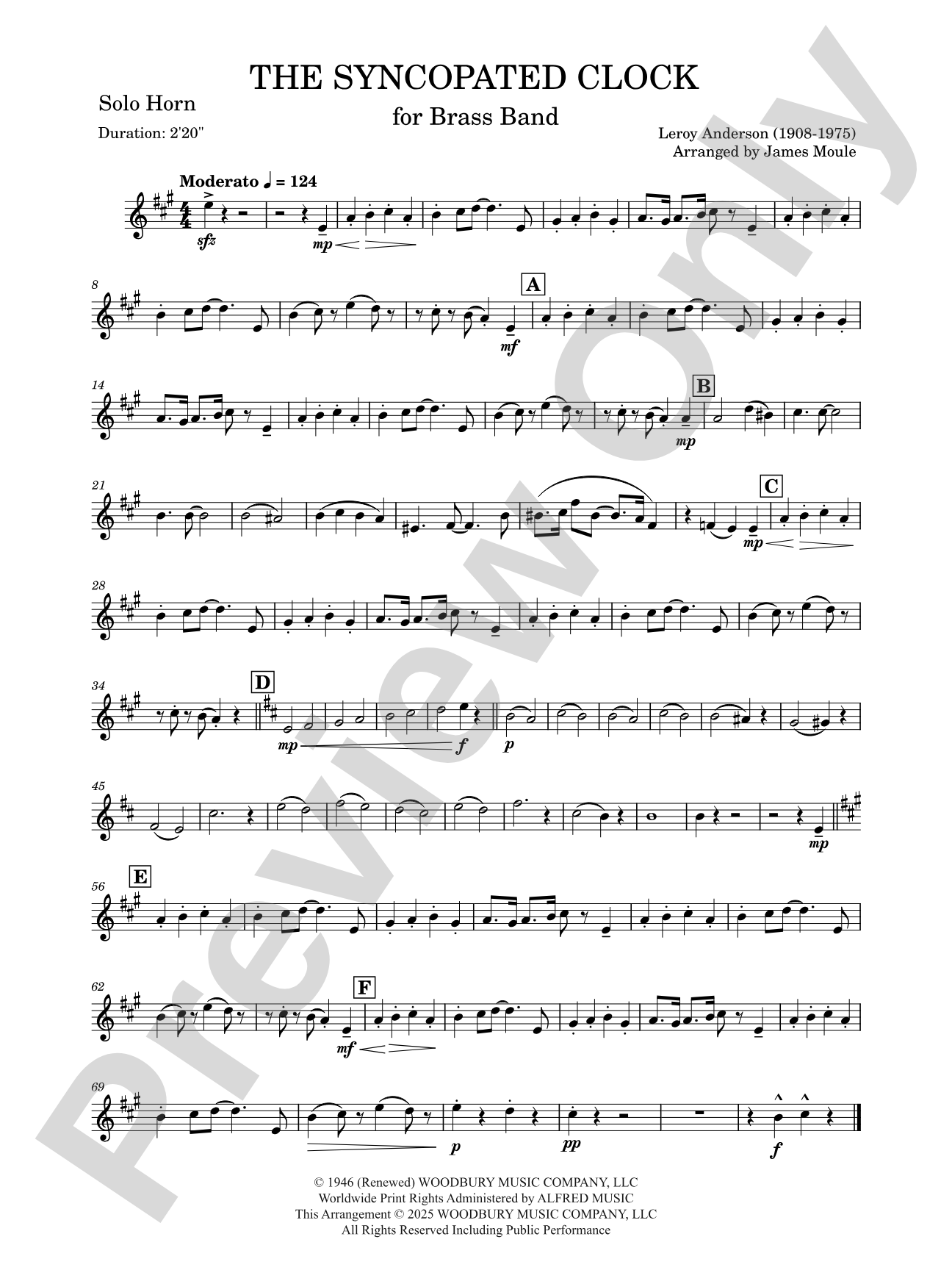 The Syncopated Clock: Solo Horn