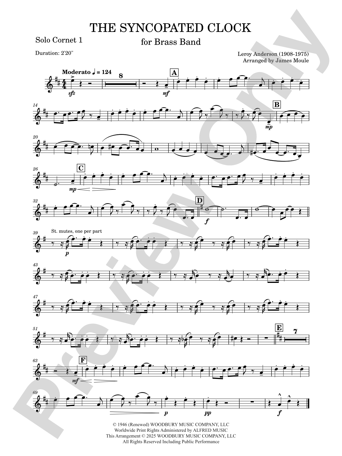 The Syncopated Clock: Solo Cornet 1