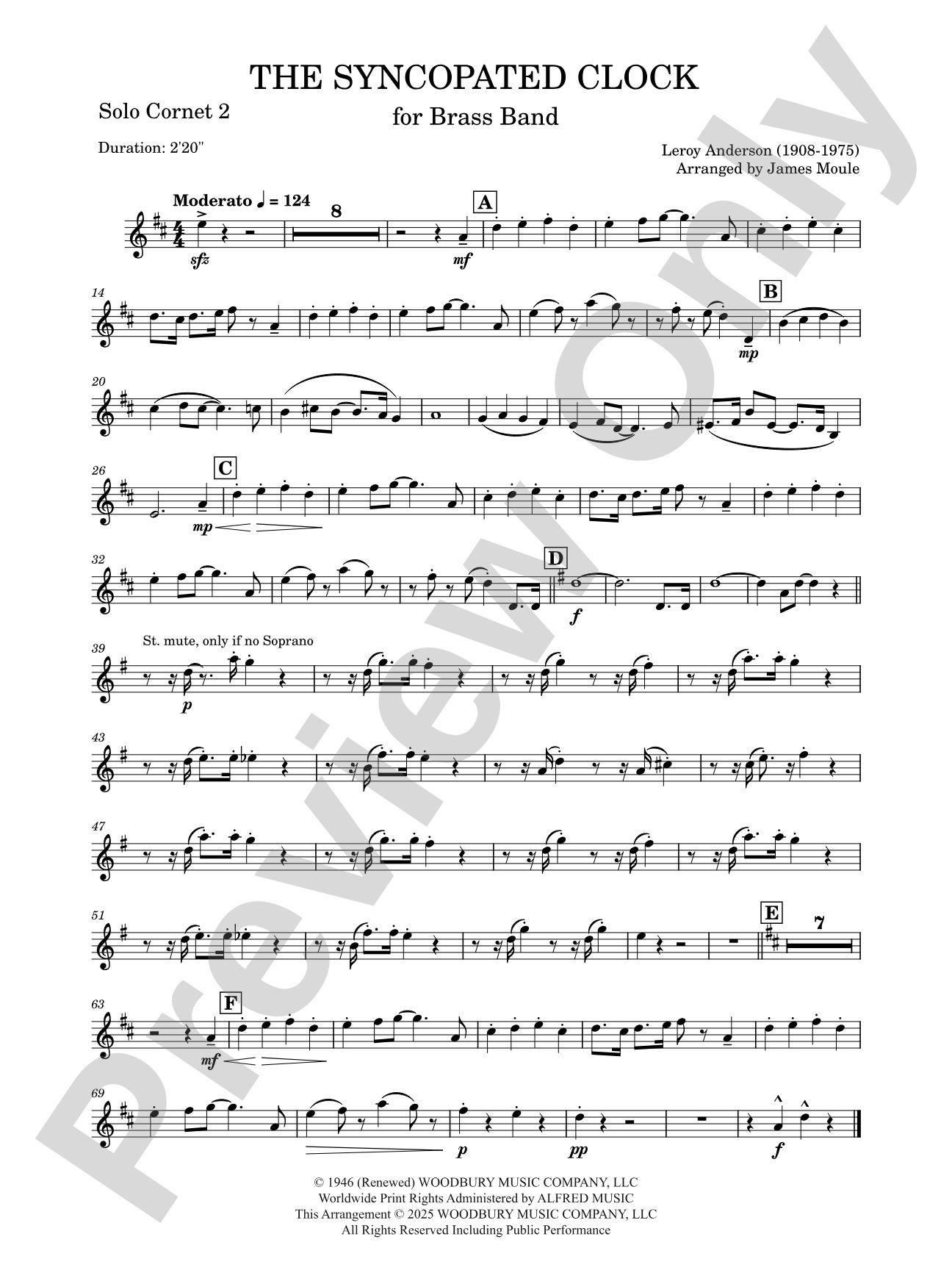 The Syncopated Clock: Solo Cornet 2