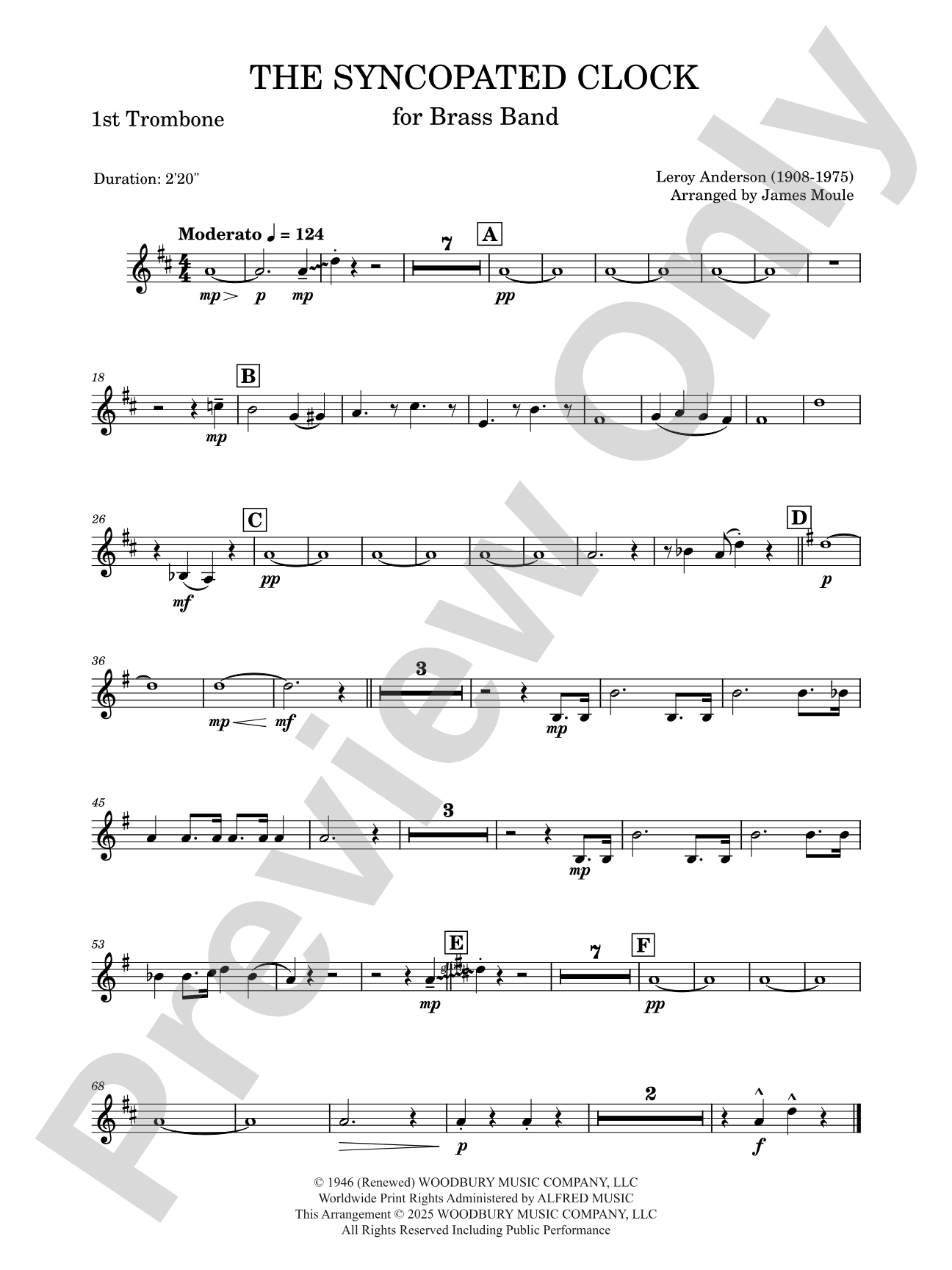 The Syncopated Clock: 1st Trombone