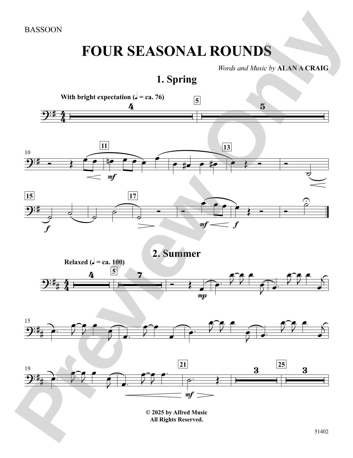Four Seasonal Rounds: Bassoon