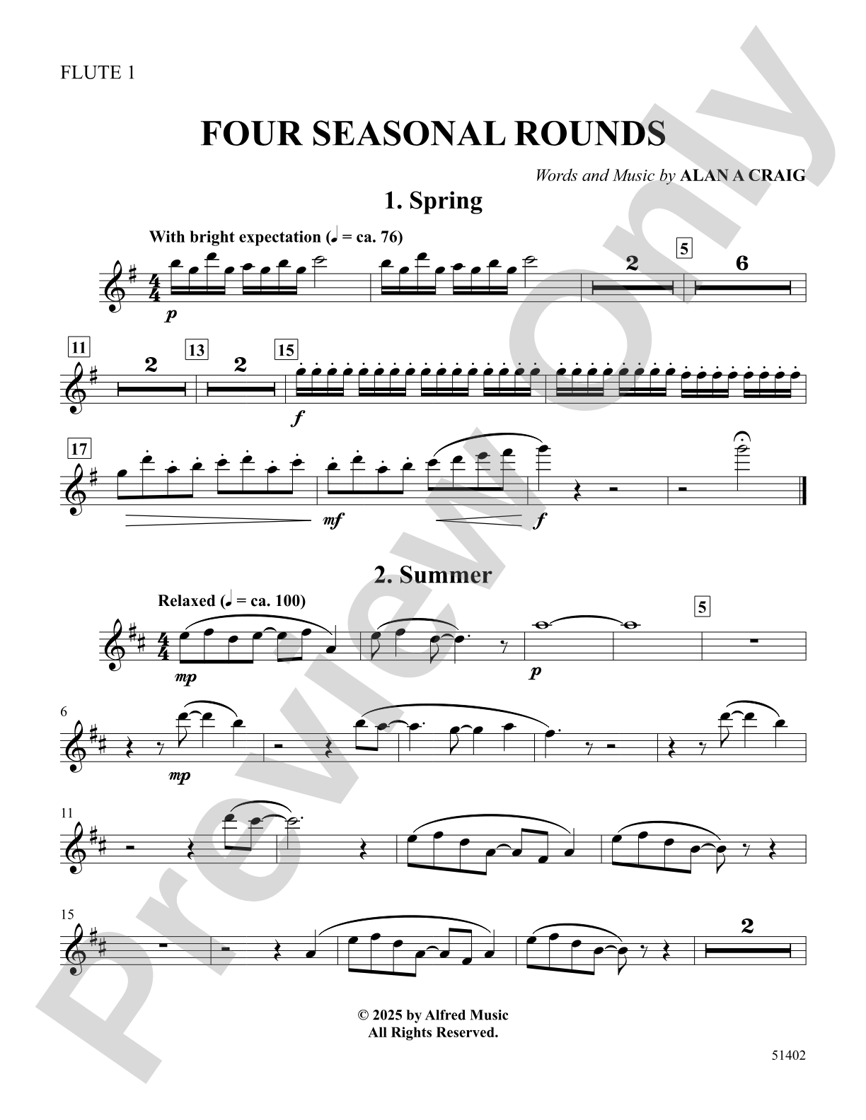 Four Seasonal Rounds: Flute