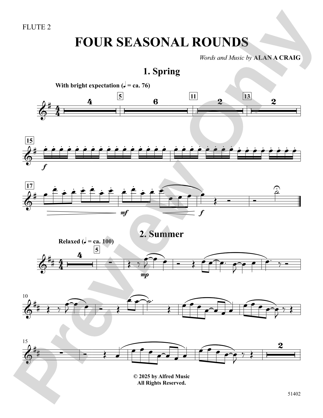 Four Seasonal Rounds: 2nd Flute
