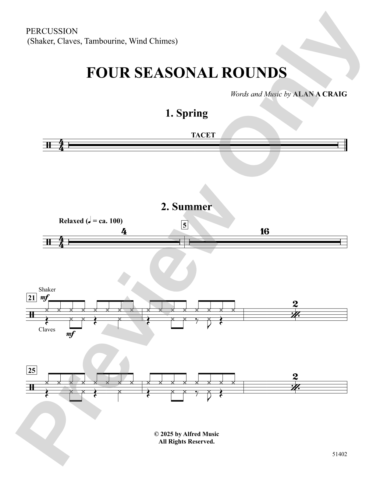 Four Seasonal Rounds: 1st Percussion