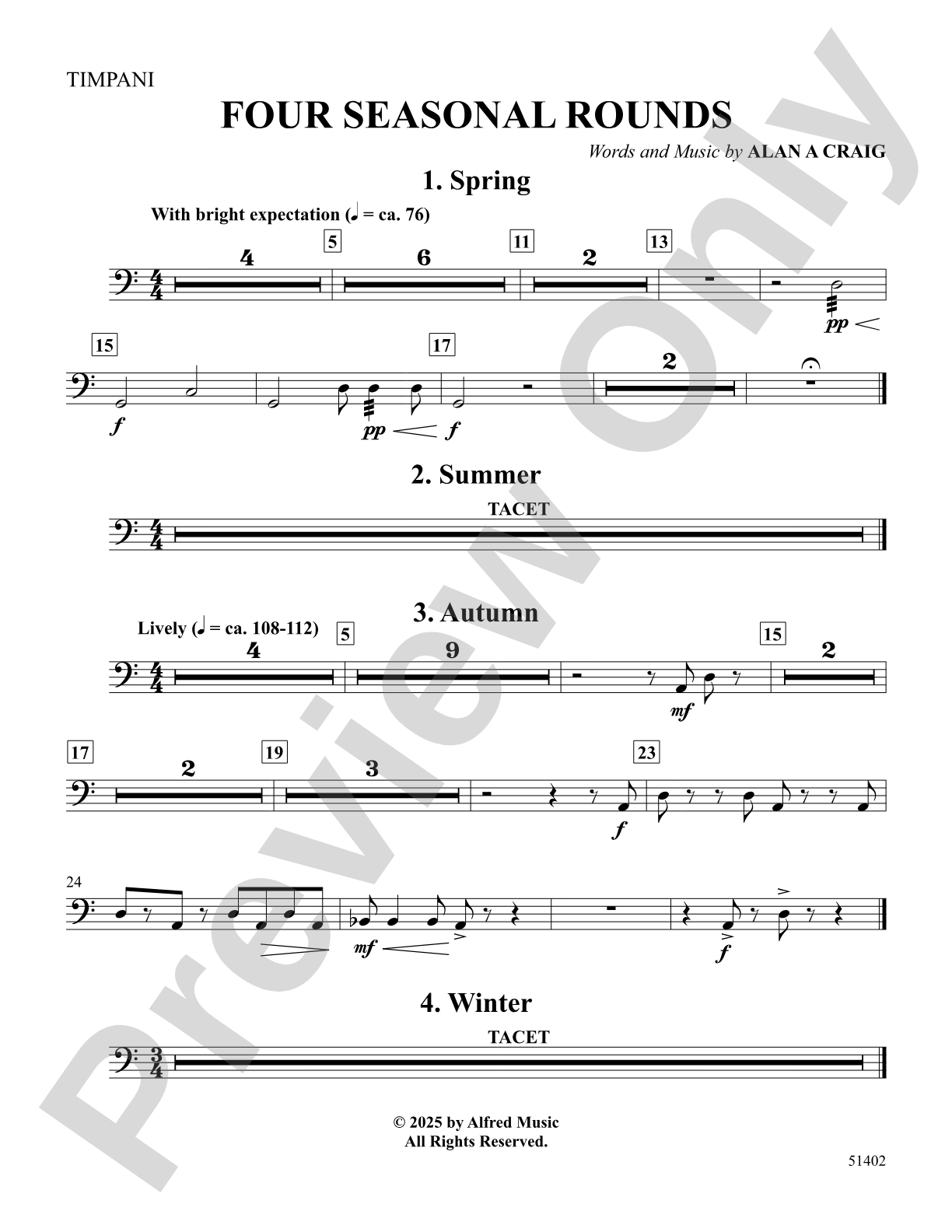 Four Seasonal Rounds: Timpani