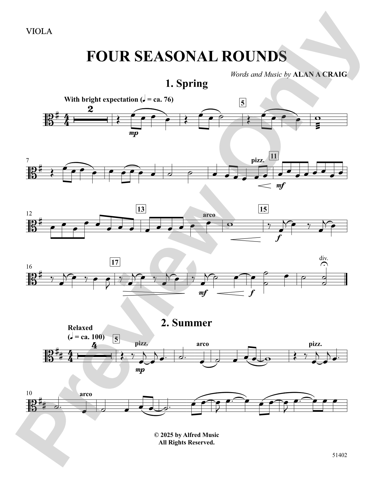 Four Seasonal Rounds: Viola