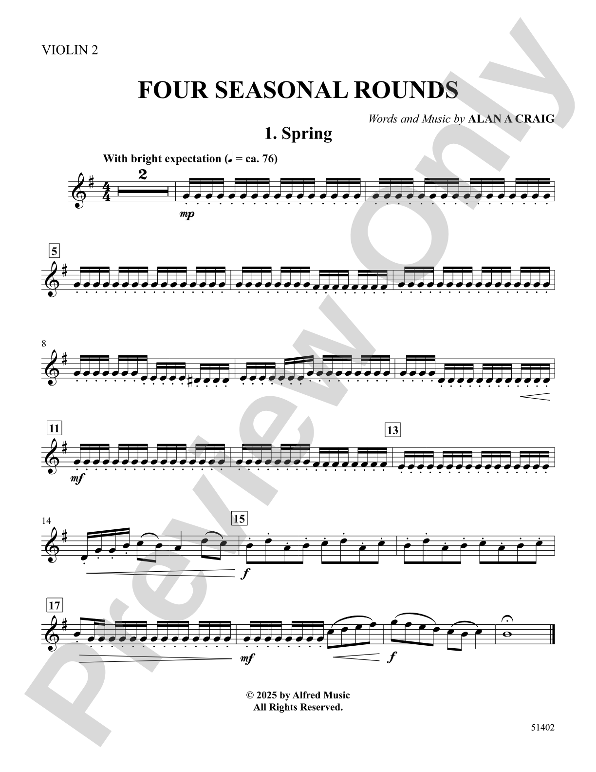 Four Seasonal Rounds: 2nd Violin