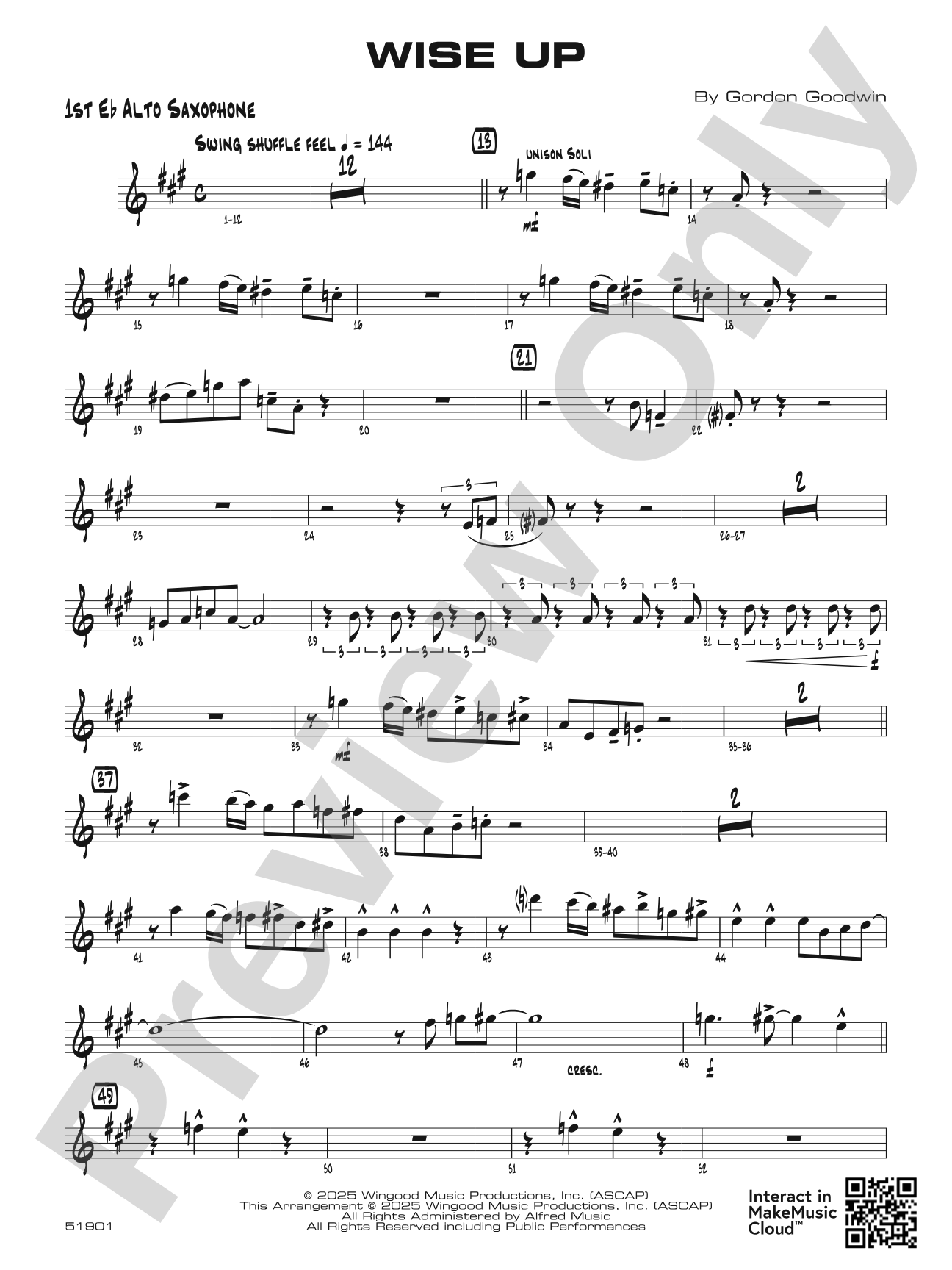 Wise Up: E-flat Alto Saxophone