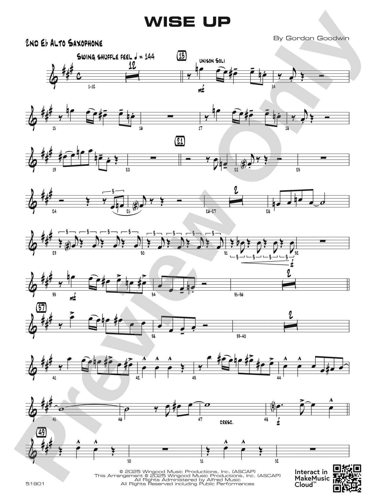 Wise Up: 2nd E-flat Alto Saxophone