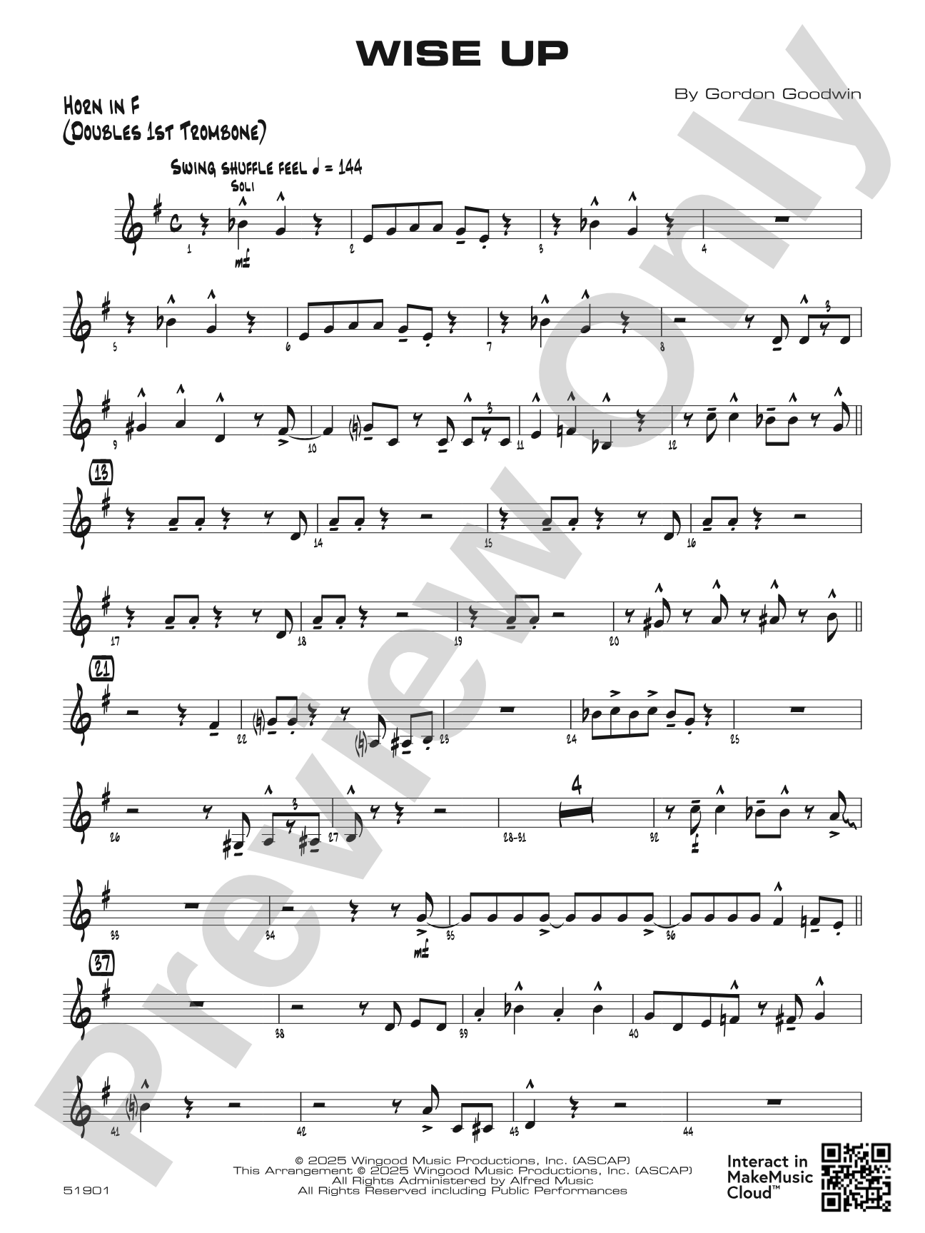 Wise Up: 1st F Horn