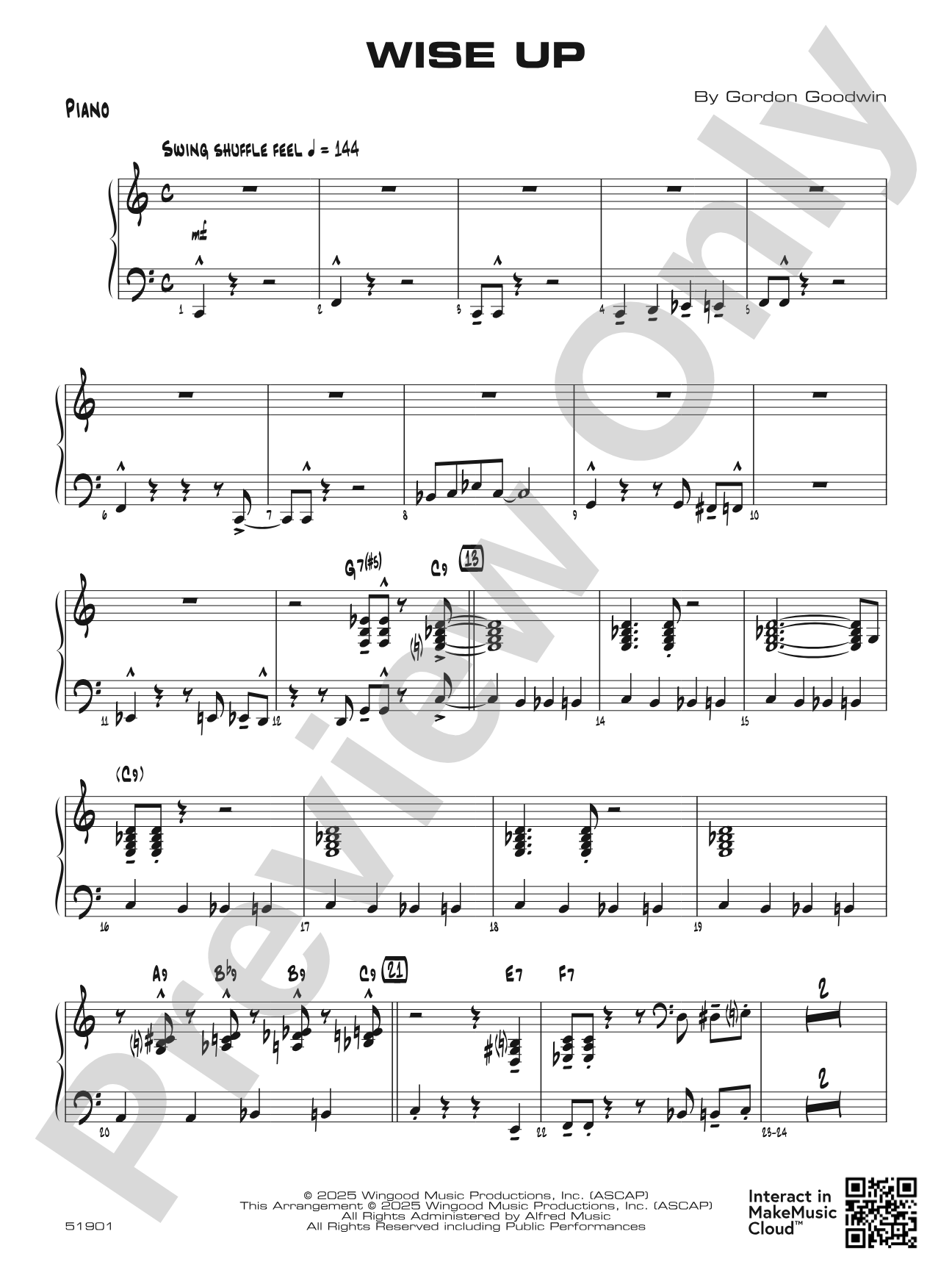 Wise Up: Piano Accompaniment