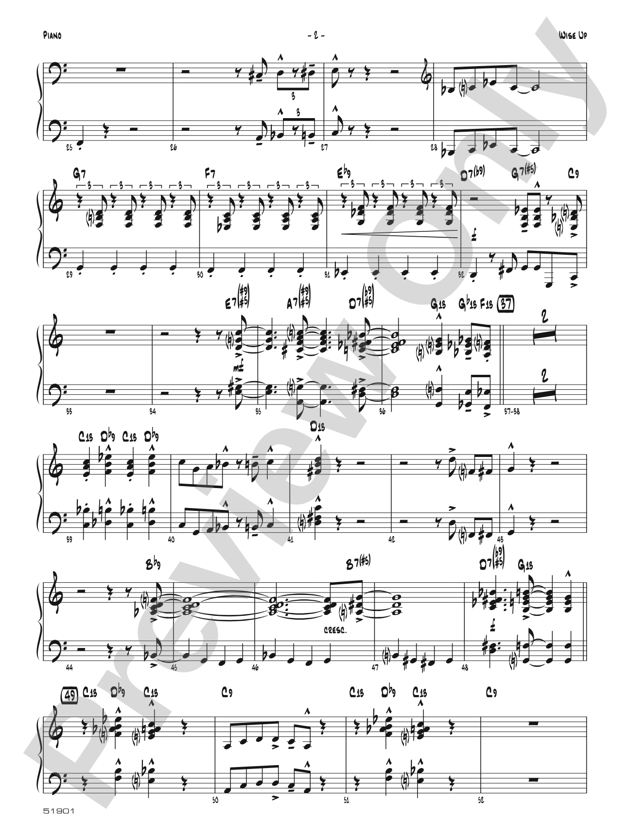 Wise Up: Piano Accompaniment