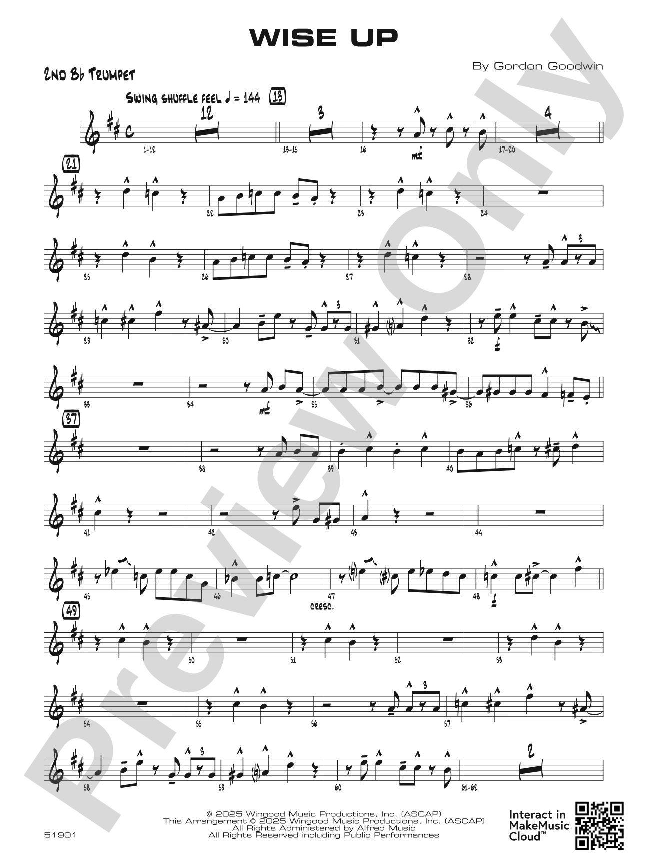 Wise Up: 2nd B-flat Trumpet