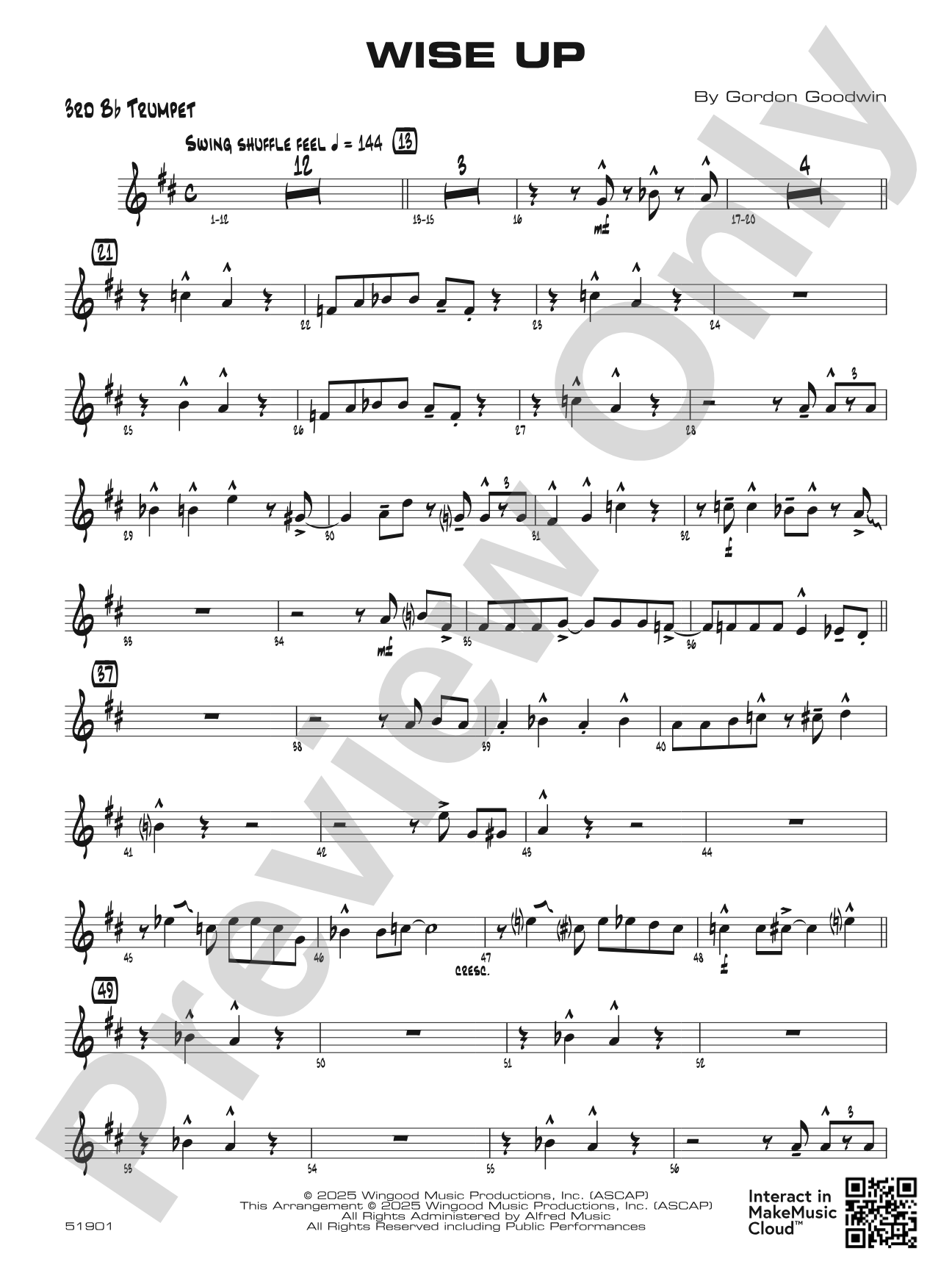 Wise Up: 3rd B-flat Trumpet