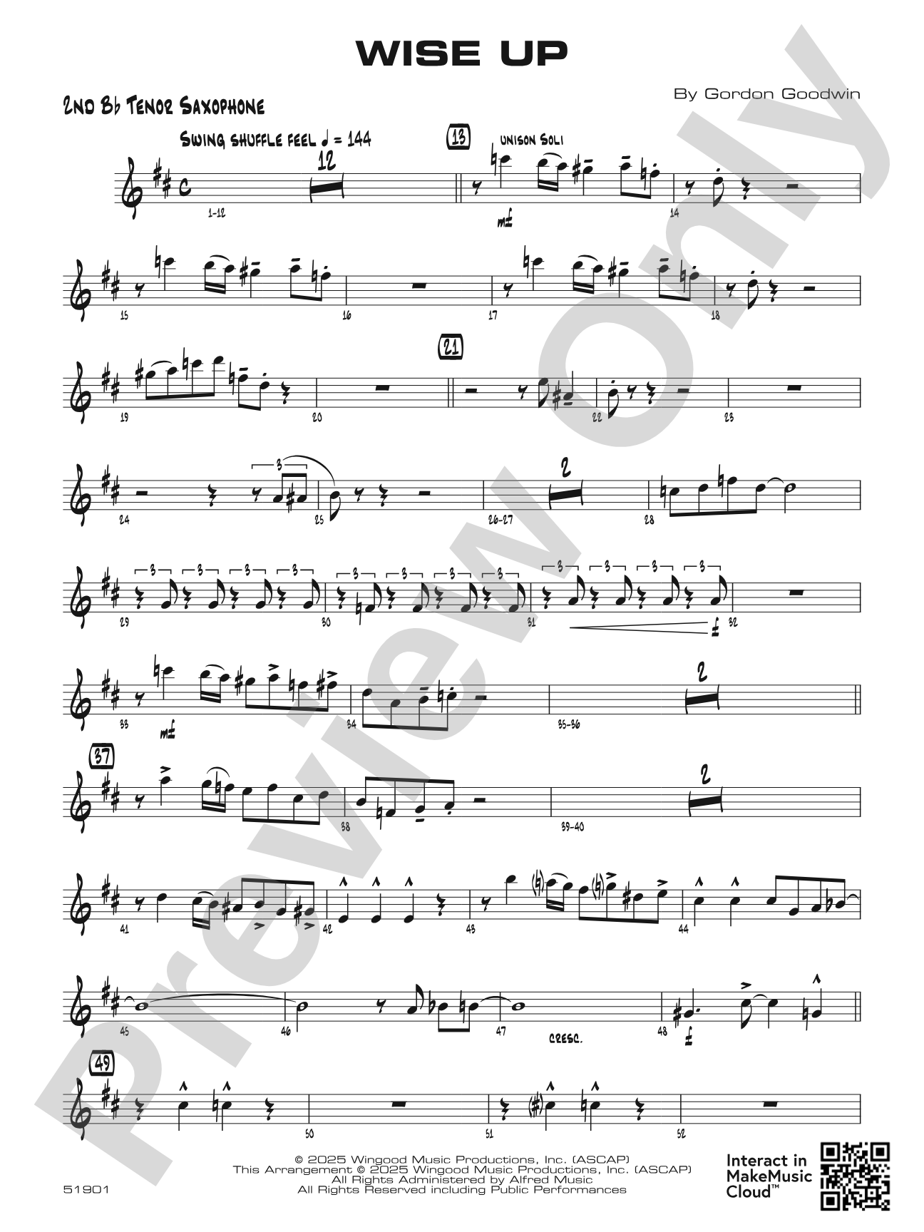Wise Up: 2nd B-flat Tenor Saxophone