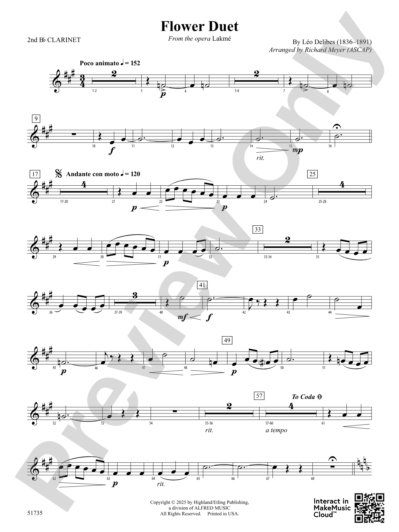 Flower Duet: 2nd B-flat Clarinet