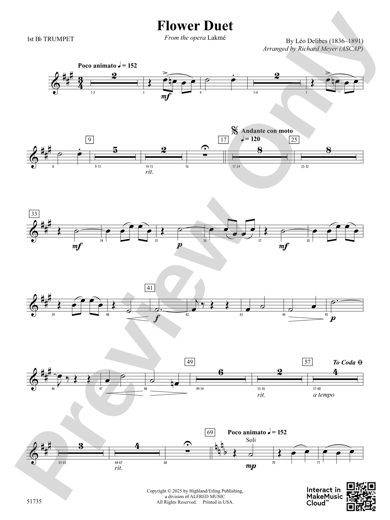 Flower Duet: 1st B-flat Trumpet