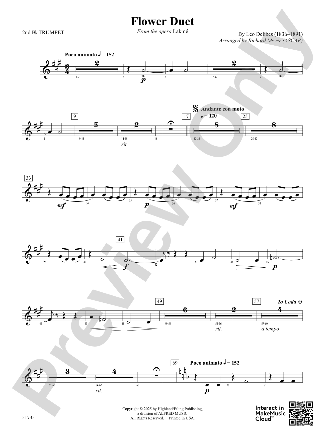 Flower Duet: 2nd B-flat Trumpet