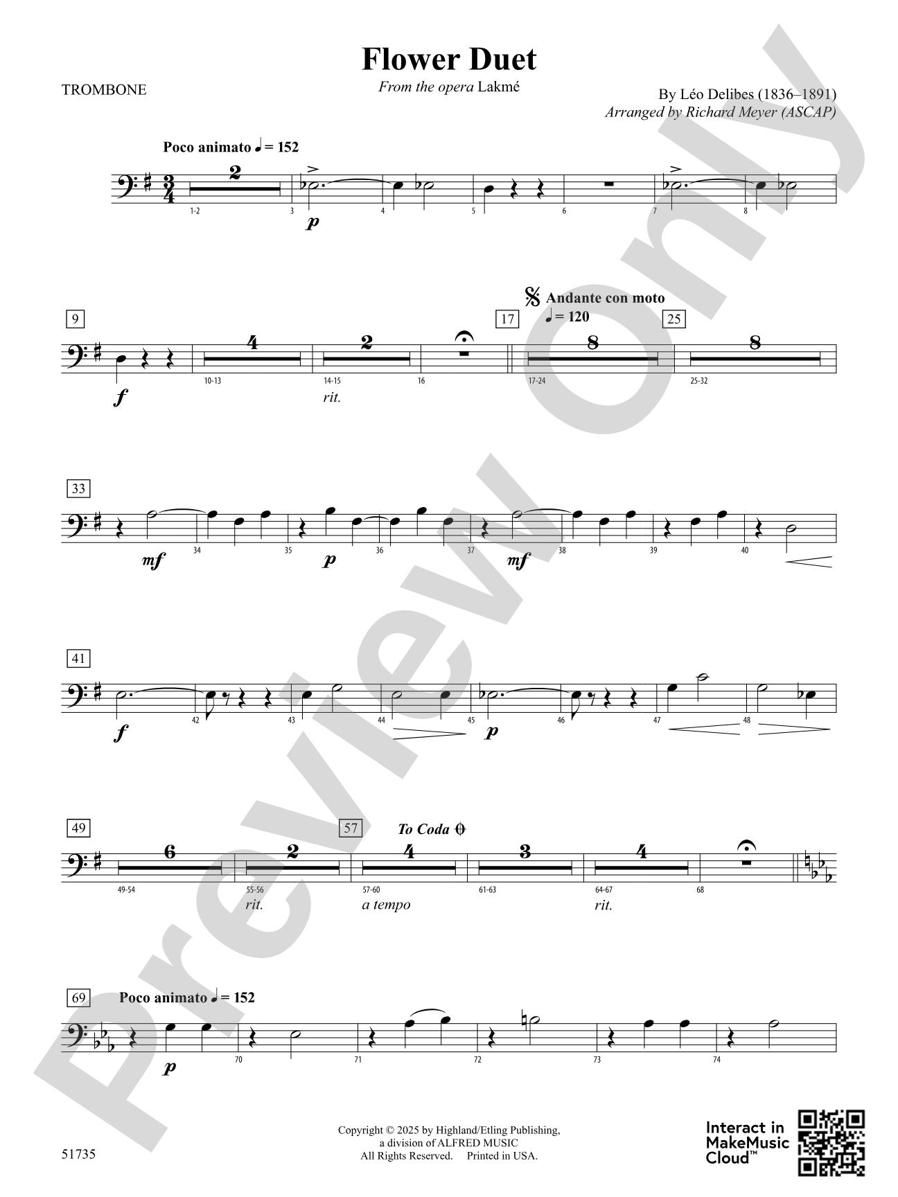 Flower Duet: 1st Trombone