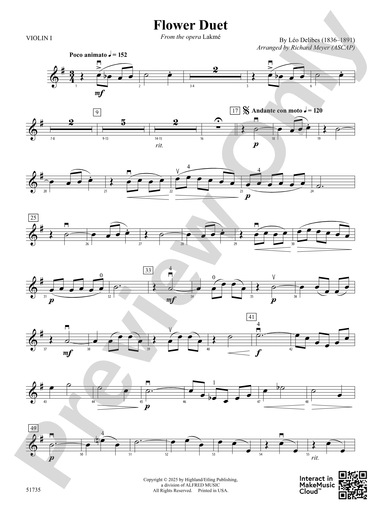 Flower Duet: 1st Violin