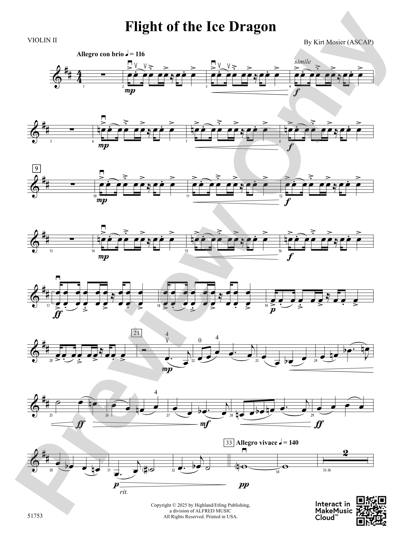 Flight of the Ice Dragon: 2nd Violin