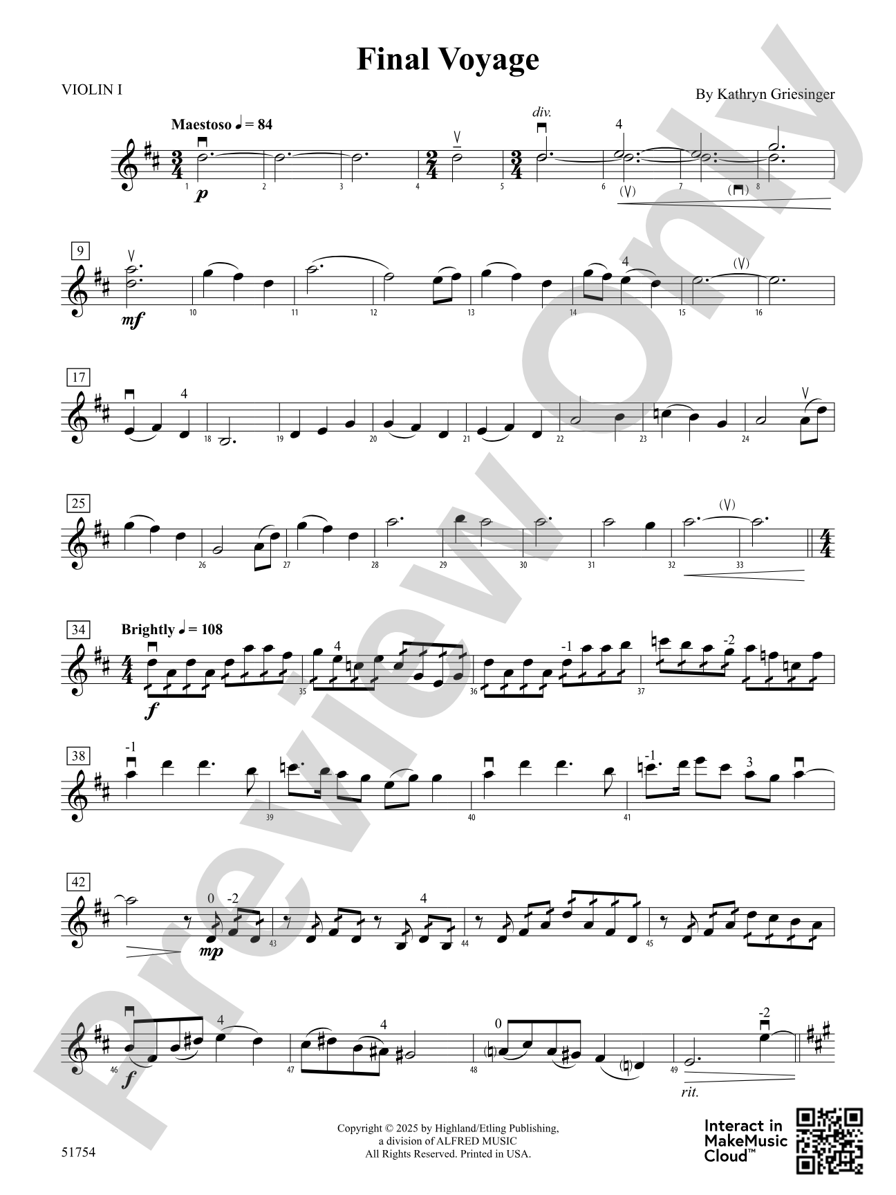 Final Voyage: 1st Violin
