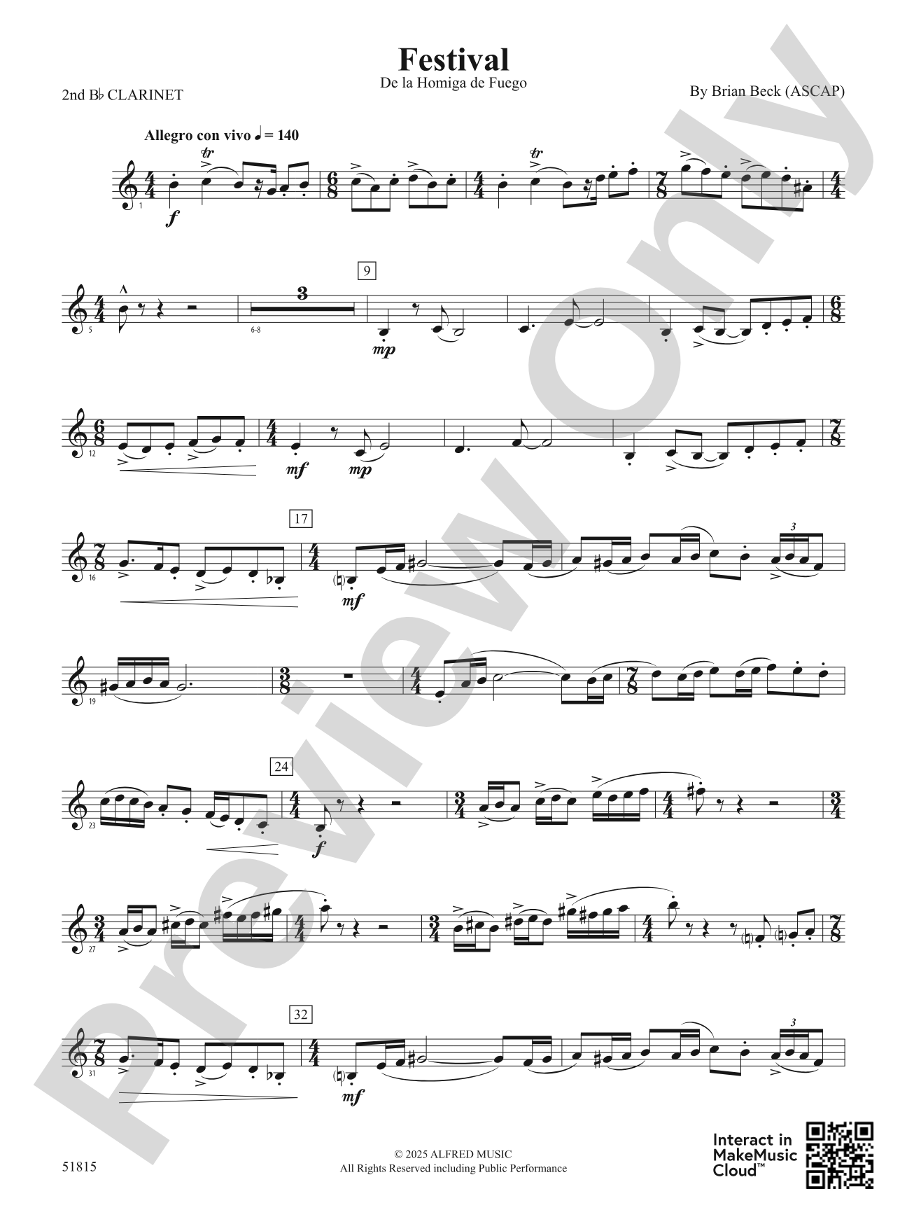 Festival: 2nd B-flat Clarinet
