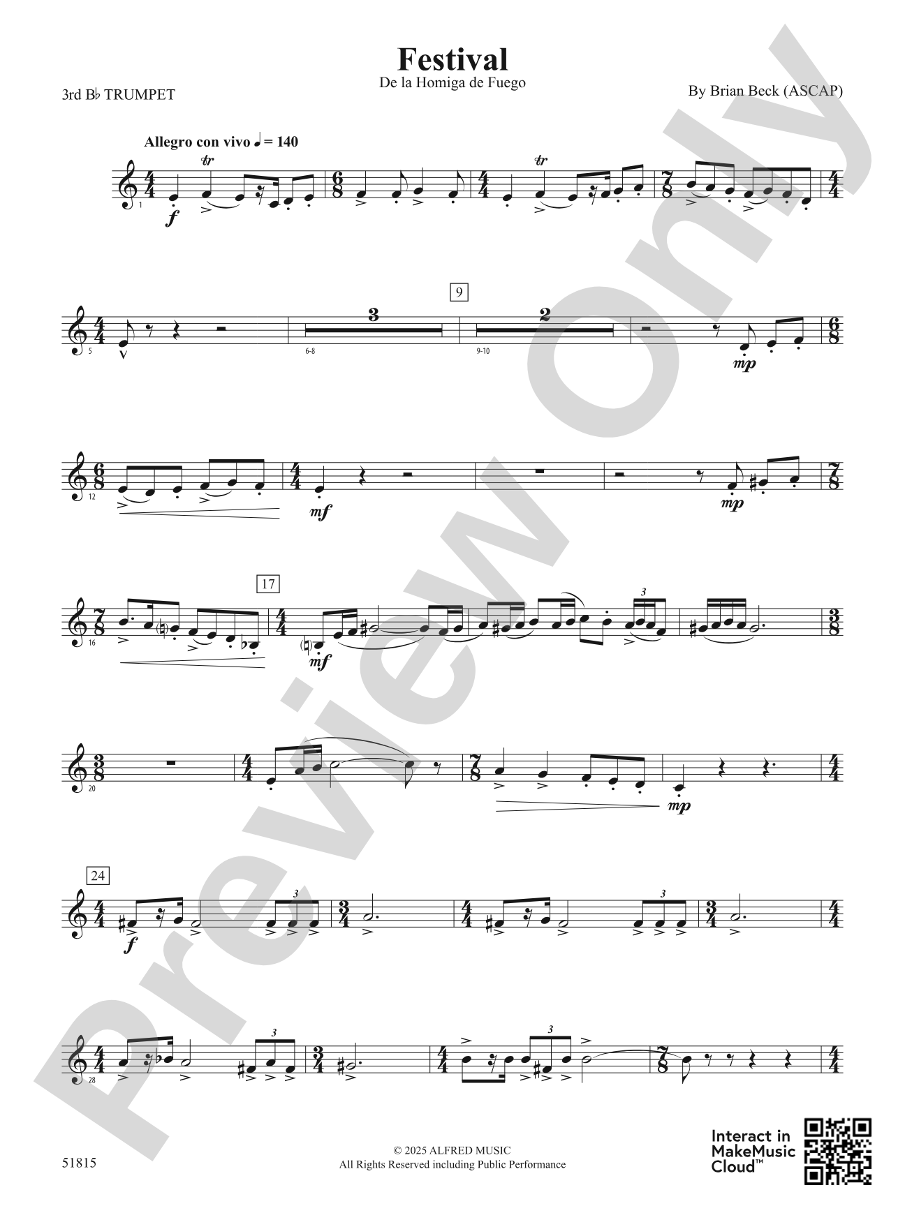 Festival: 3rd B-flat Trumpet