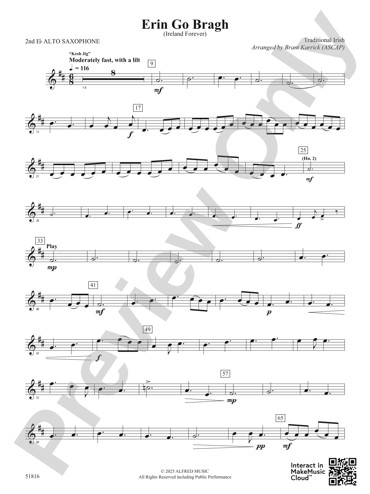 Erin Go Bragh: 2nd E-flat Alto Saxophone