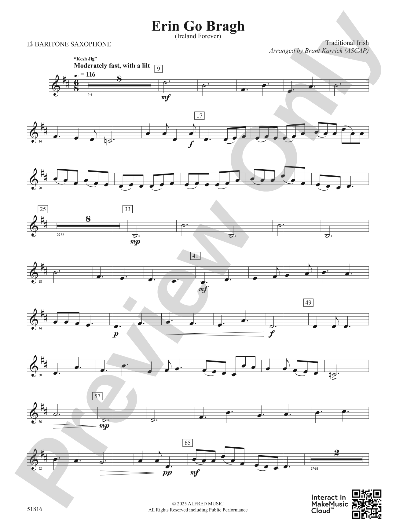 Erin Go Bragh: E-flat Baritone Saxophone