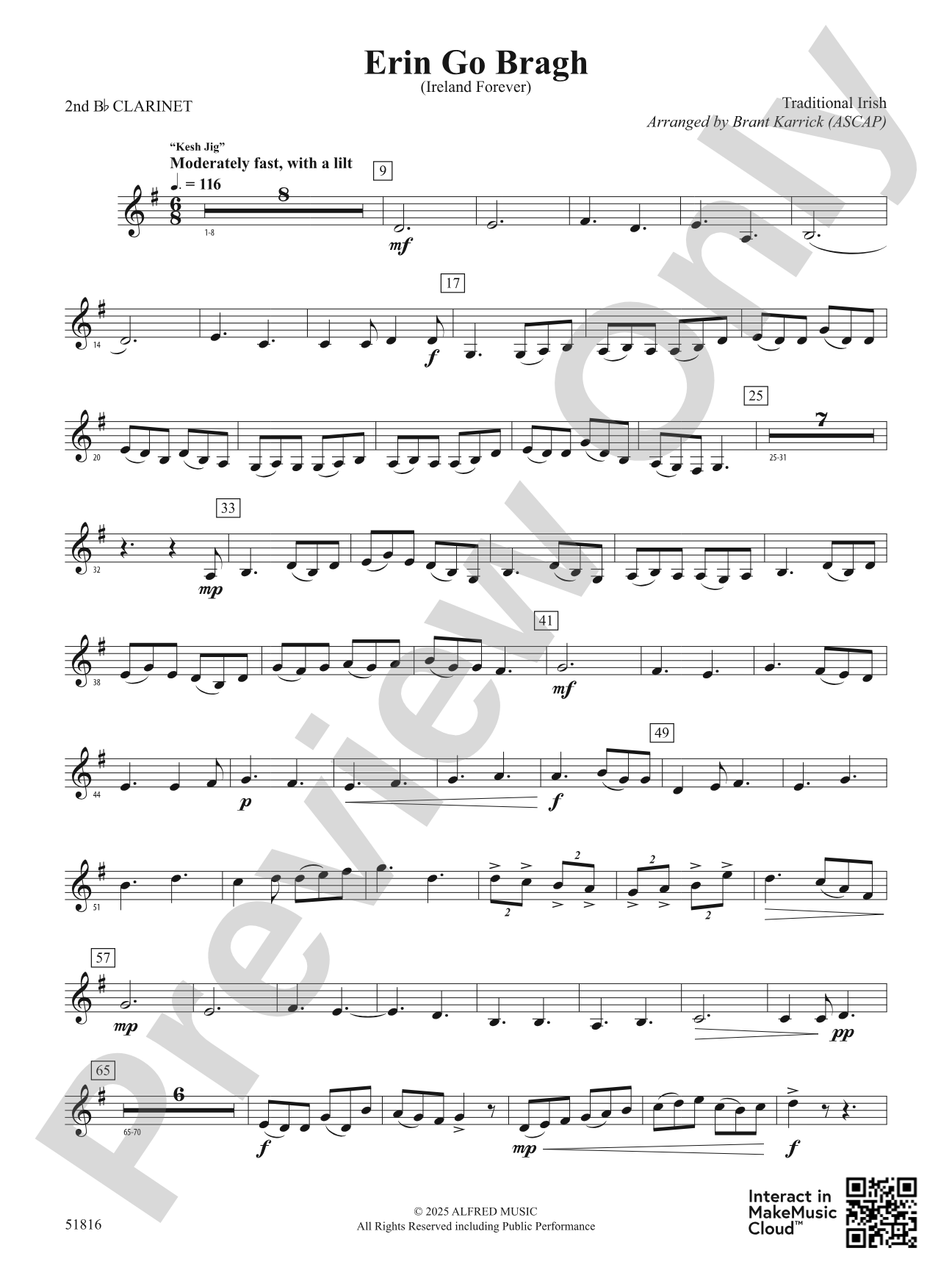Erin Go Bragh: 2nd B-flat Clarinet