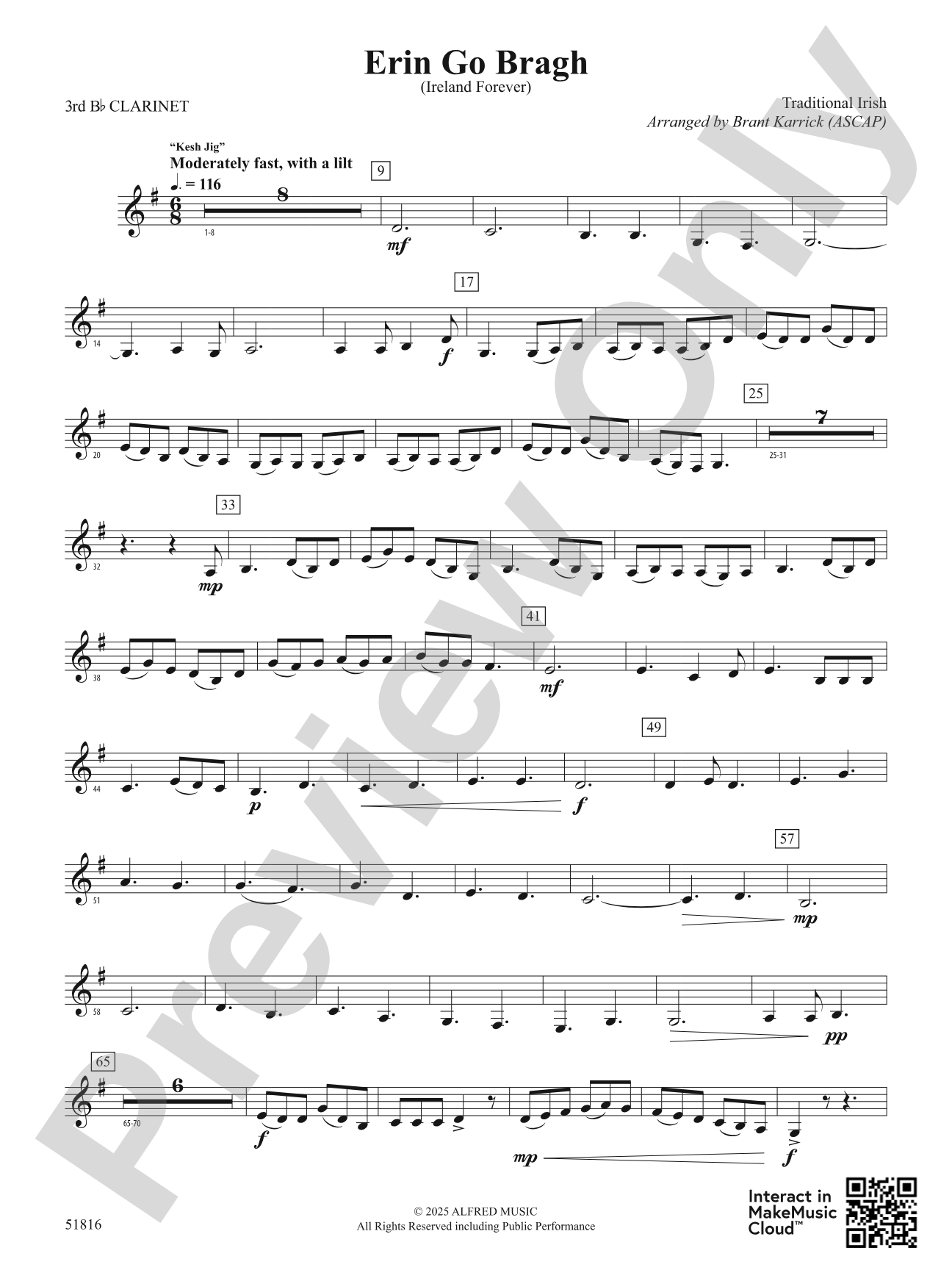 Erin Go Bragh: 3rd B-flat Clarinet