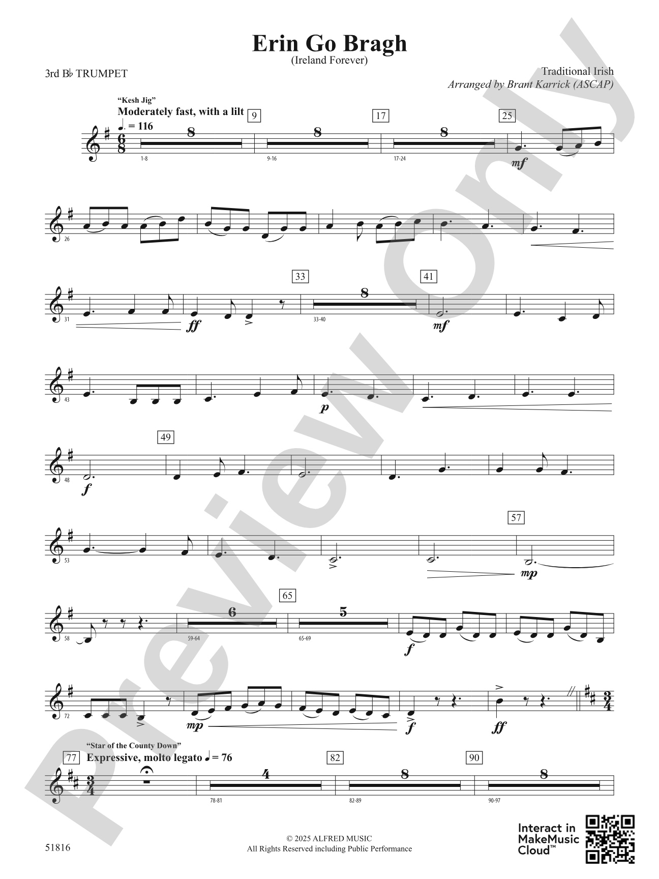 Erin Go Bragh: 3rd B-flat Trumpet