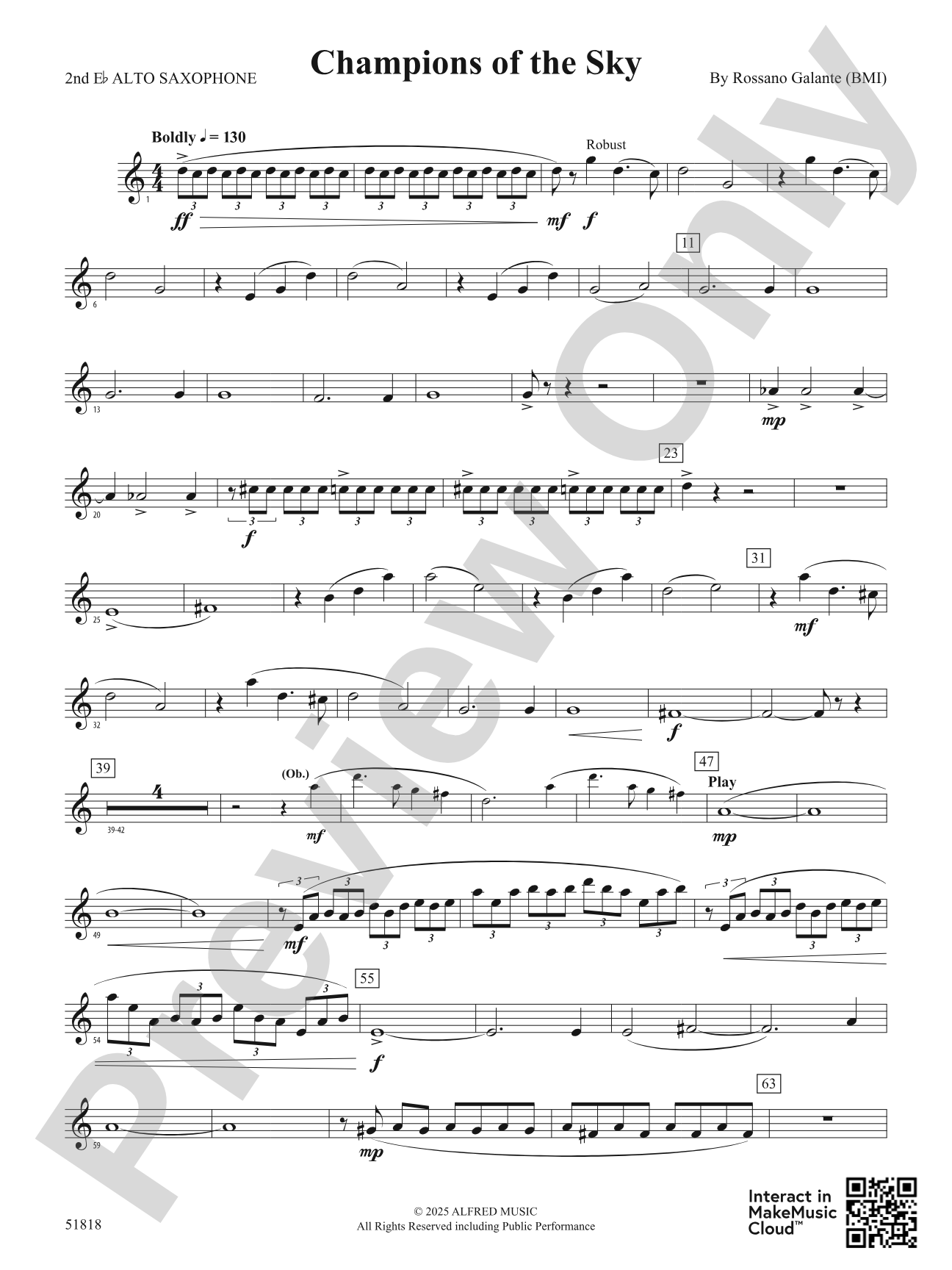 Champions of the Sky: 2nd E-flat Alto Saxophone