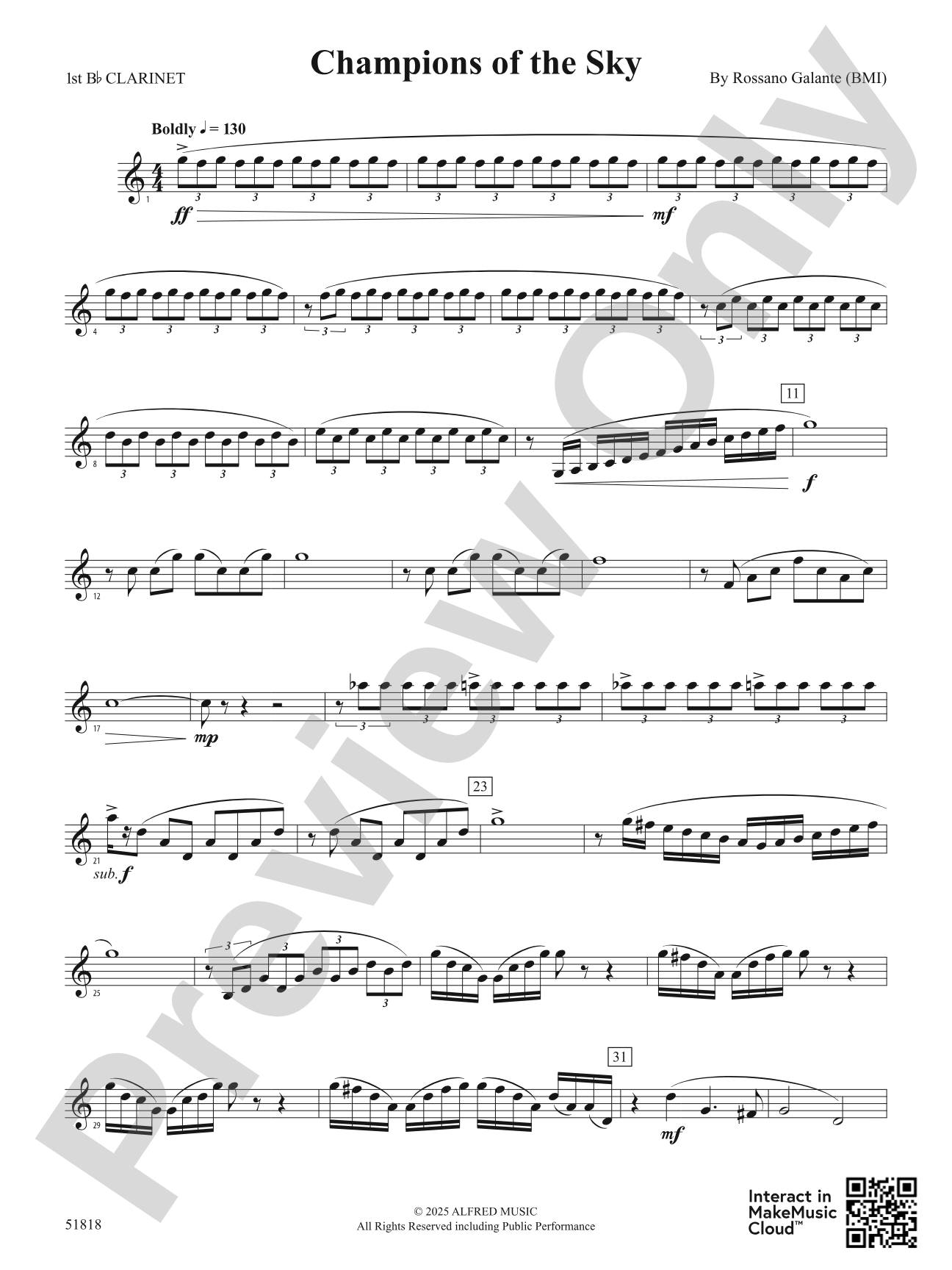 Champions of the Sky: 1st B-flat Clarinet
