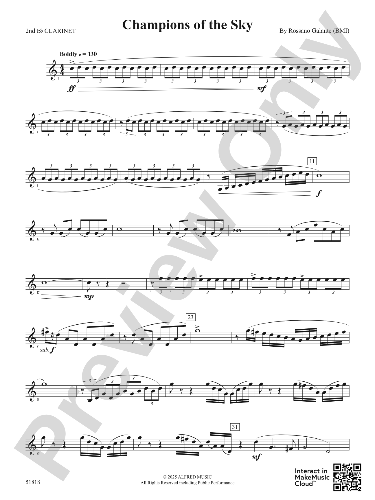 Champions of the Sky: 2nd B-flat Clarinet