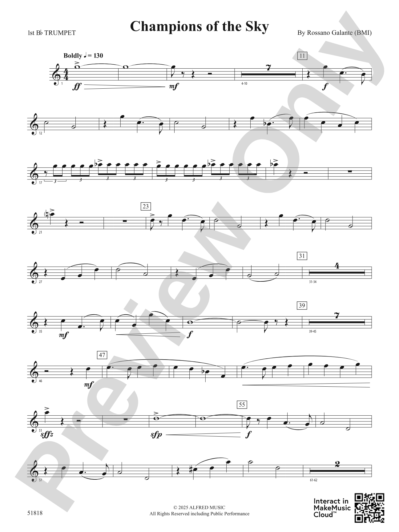 Champions of the Sky: 1st B-flat Trumpet