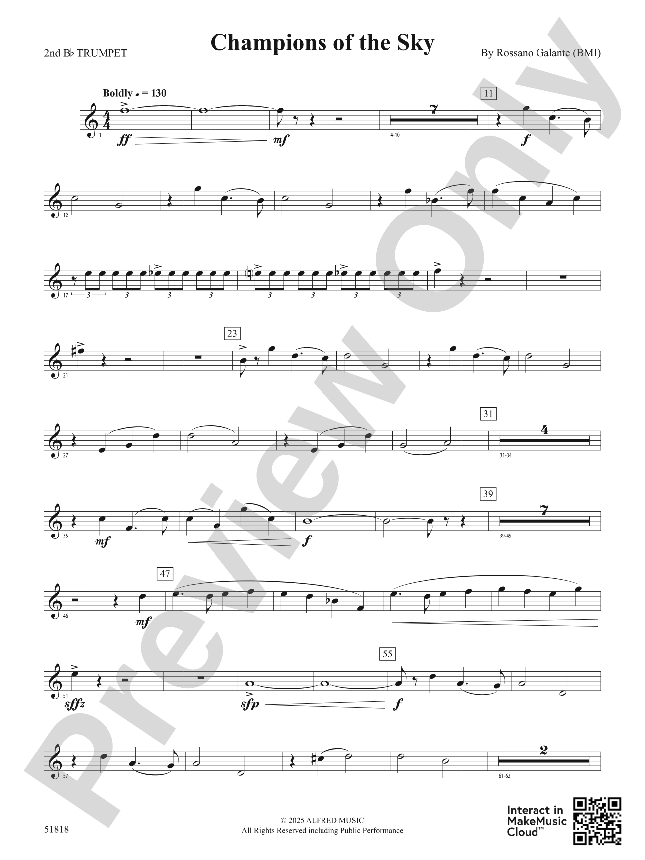 Champions of the Sky: 2nd B-flat Trumpet