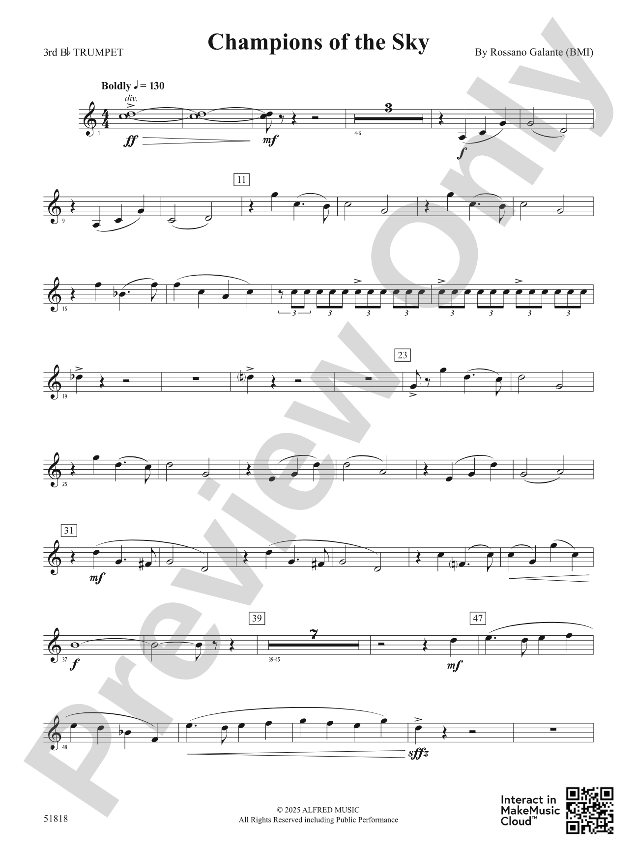 Champions of the Sky: 3rd B-flat Trumpet