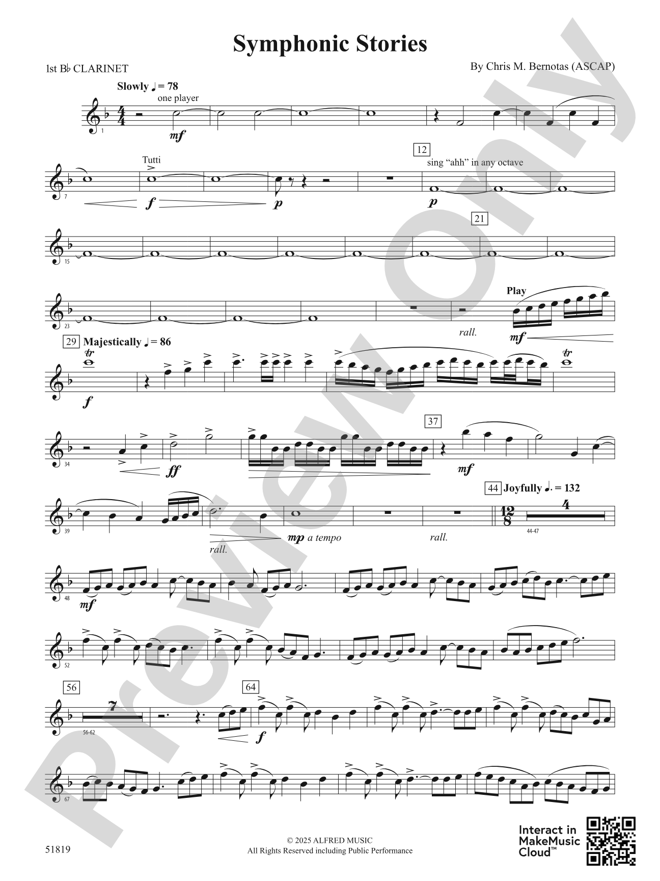 Symphonic Stories: 1st B-flat Clarinet