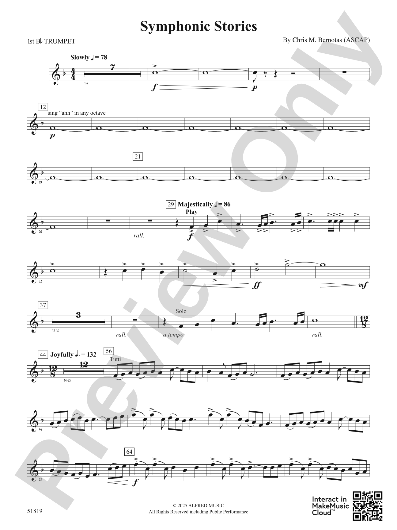 Symphonic Stories: 1st B-flat Trumpet