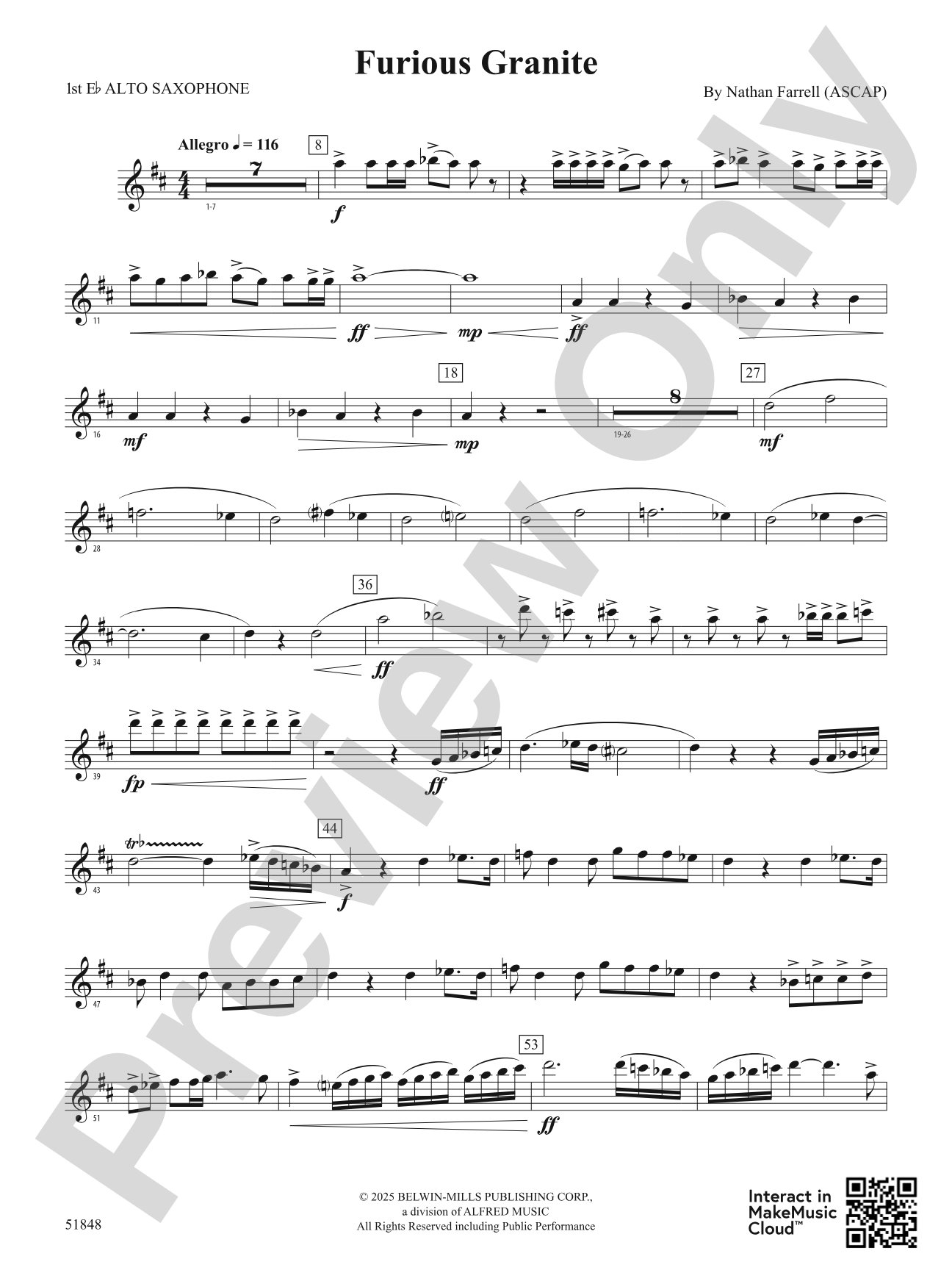 Furious Granite: E-flat Alto Saxophone